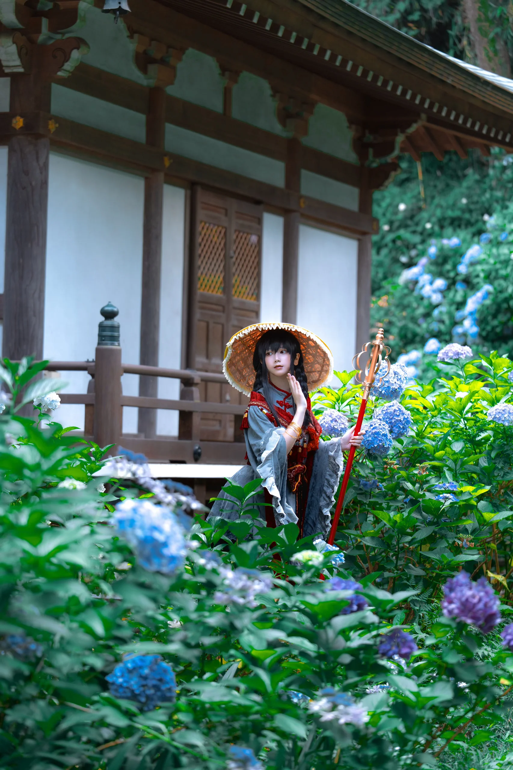 【矢田寺成美cos】紫阳花季的行者，漫步石板路的朝圣之旅 - 第 11 张