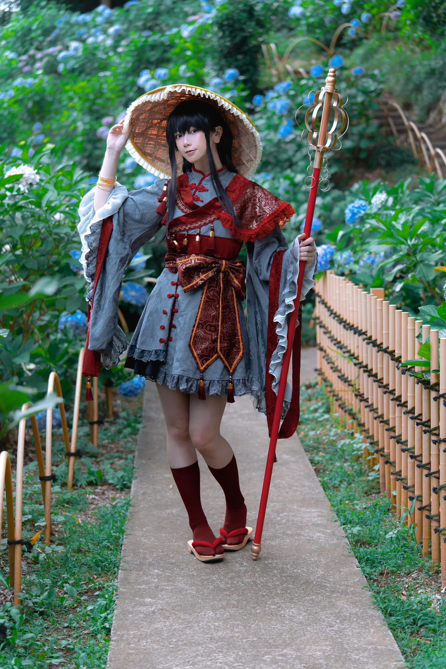 【矢田寺成美cos】紫阳花季的行者，漫步石板路的朝圣之旅 - 第 13 张