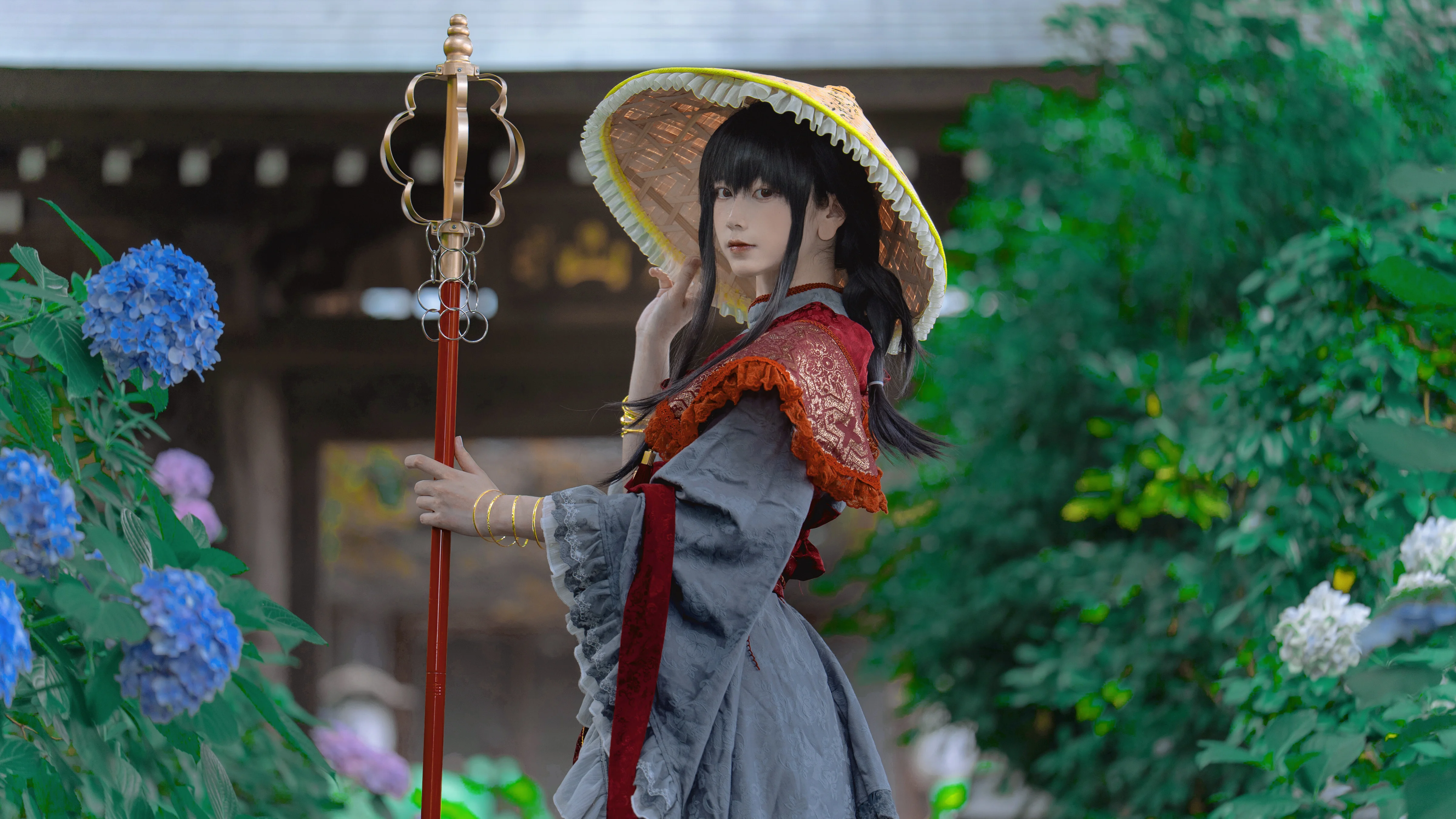 【矢田寺成美cos】紫阳花季的行者，漫步石板路的朝圣之旅 - 第 14 张