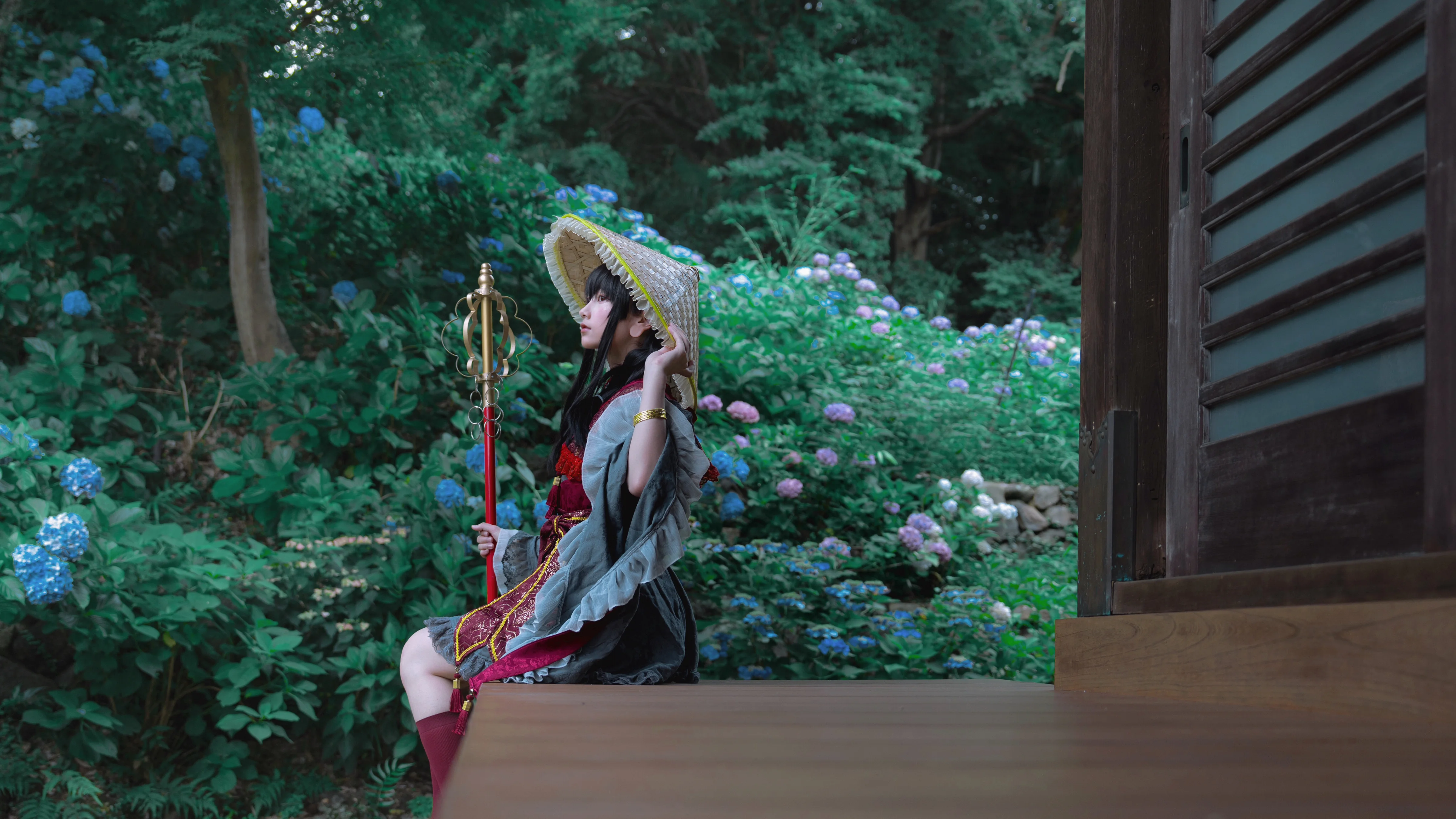【矢田寺成美cos】紫阳花季的行者，漫步石板路的朝圣之旅 - 第 7 张