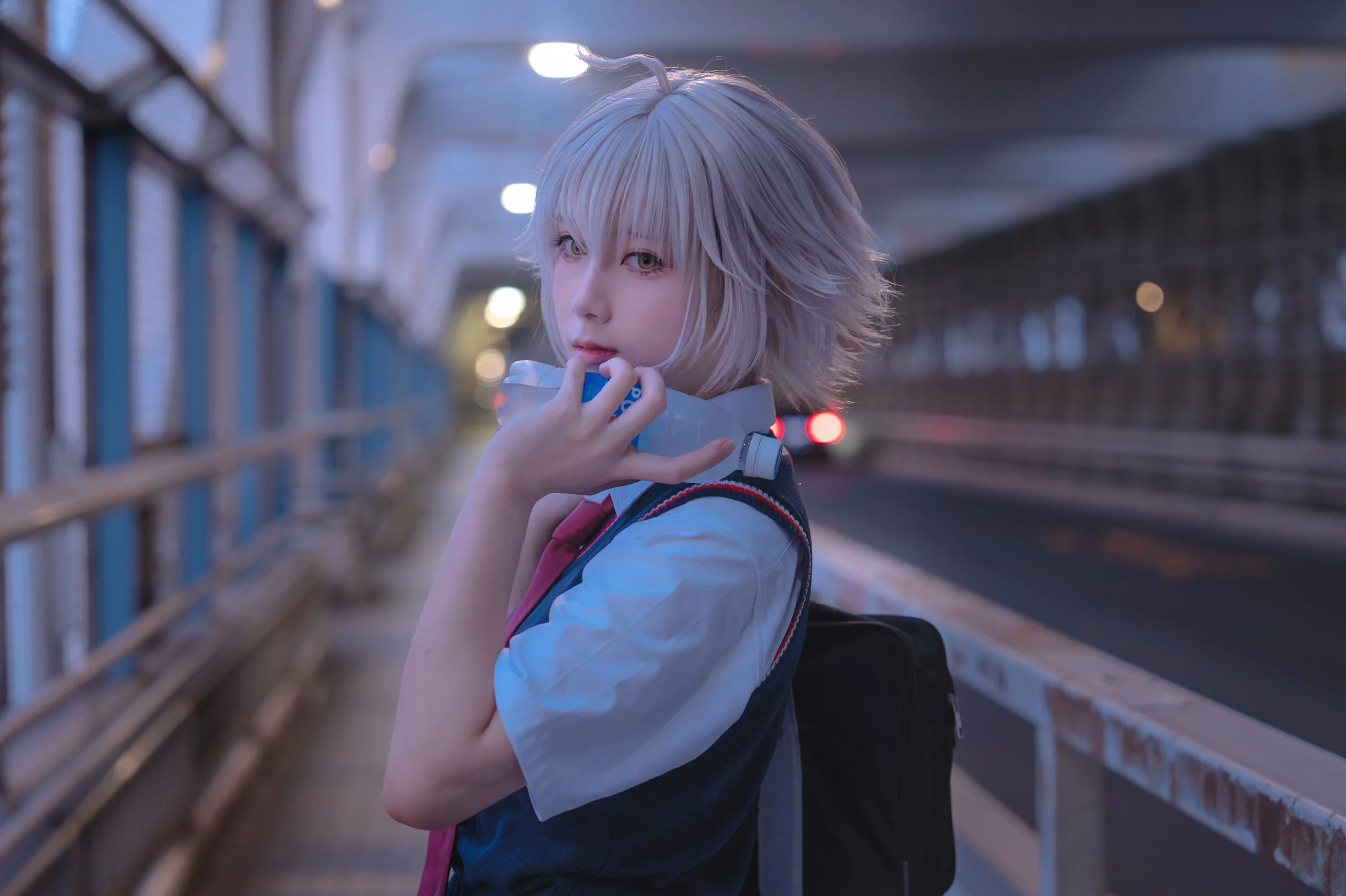 【黑贞cos】放课后的折田同学，夏服与都市黄昏的约会感 - 第 11 张