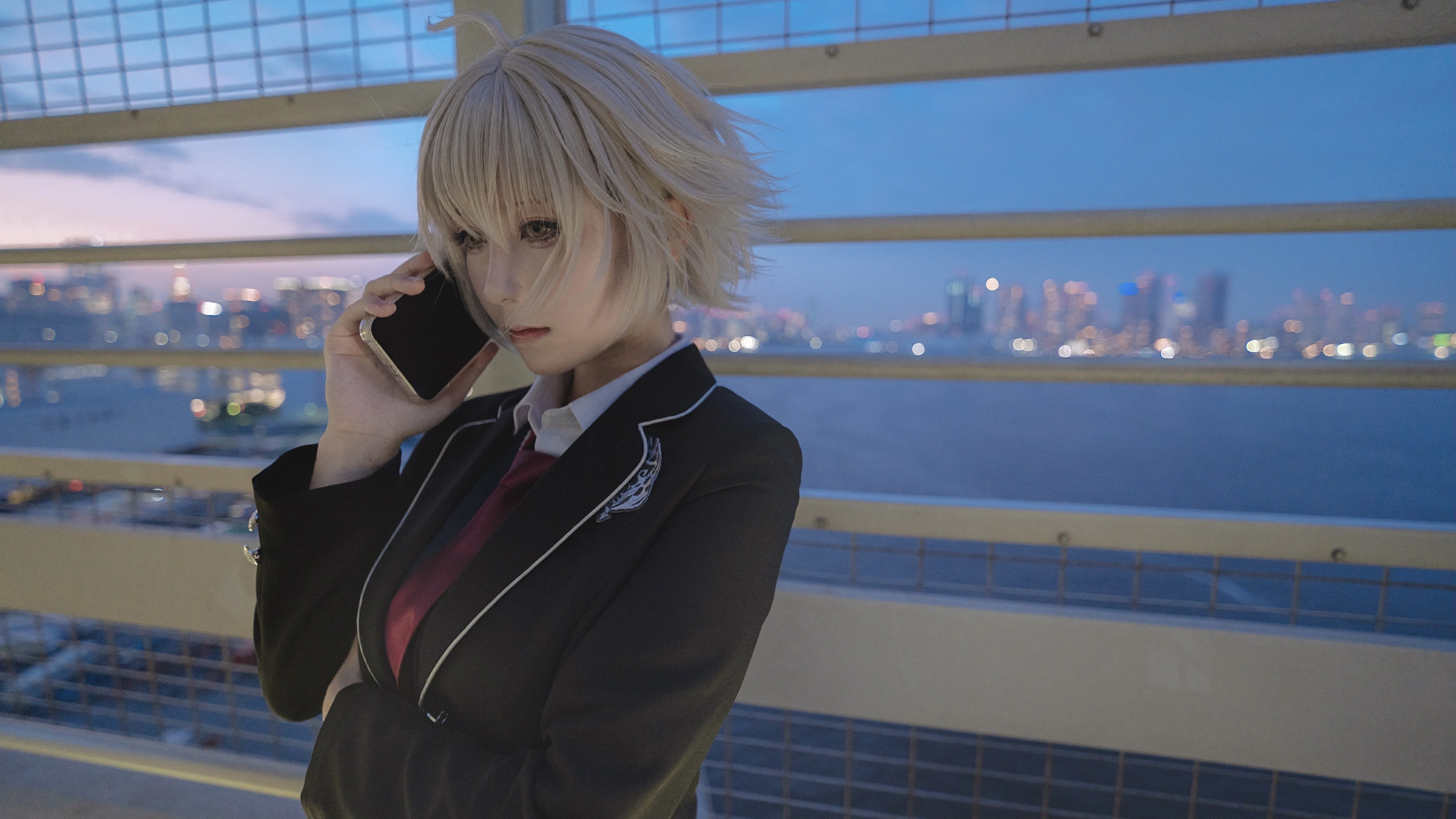 【黑贞cos】放课后的折田同学，夏服与都市黄昏的约会感 - 第 3 张