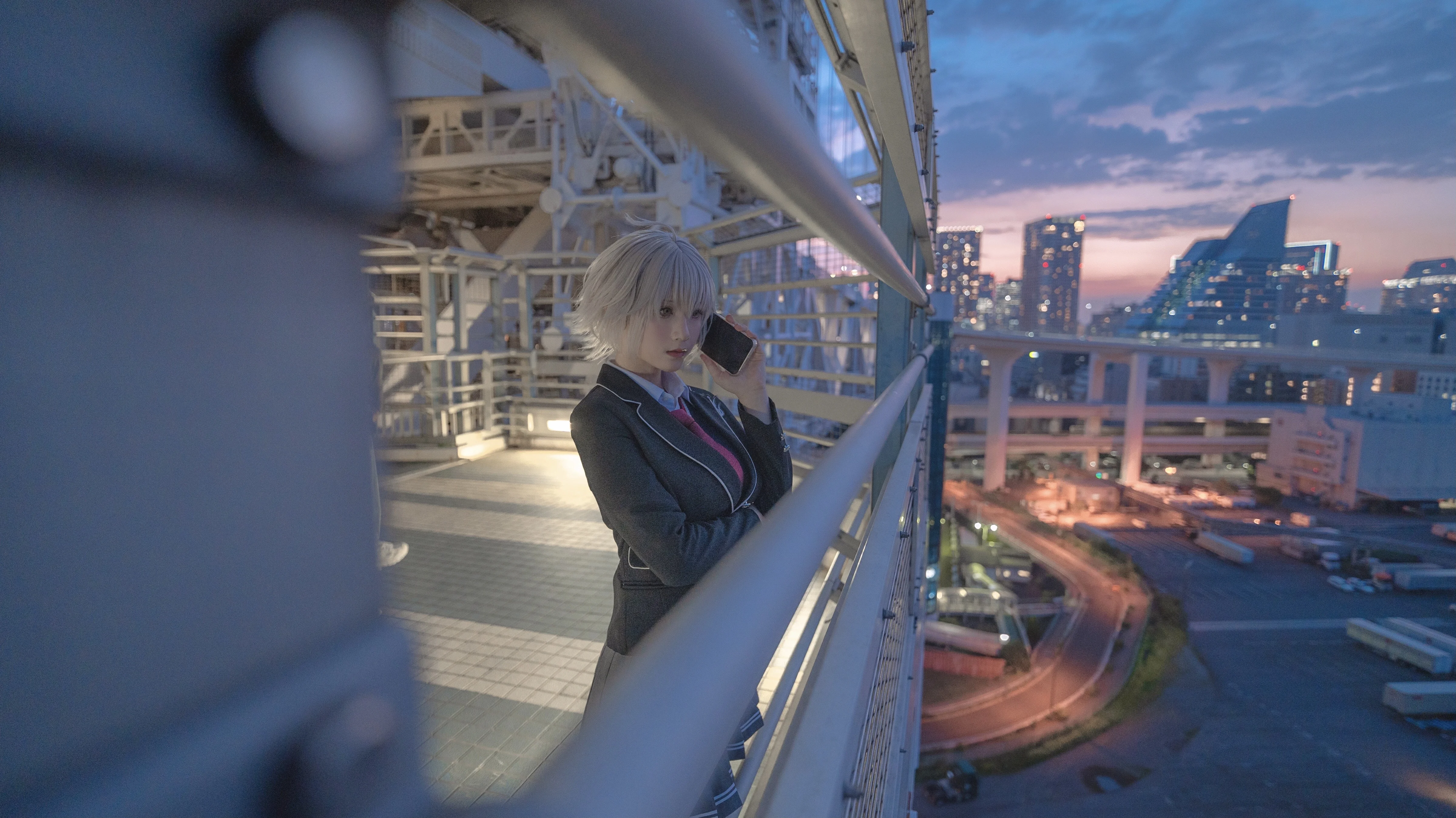 【黑贞cos】放课后的折田同学，夏服与都市黄昏的约会感 - 第 4 张
