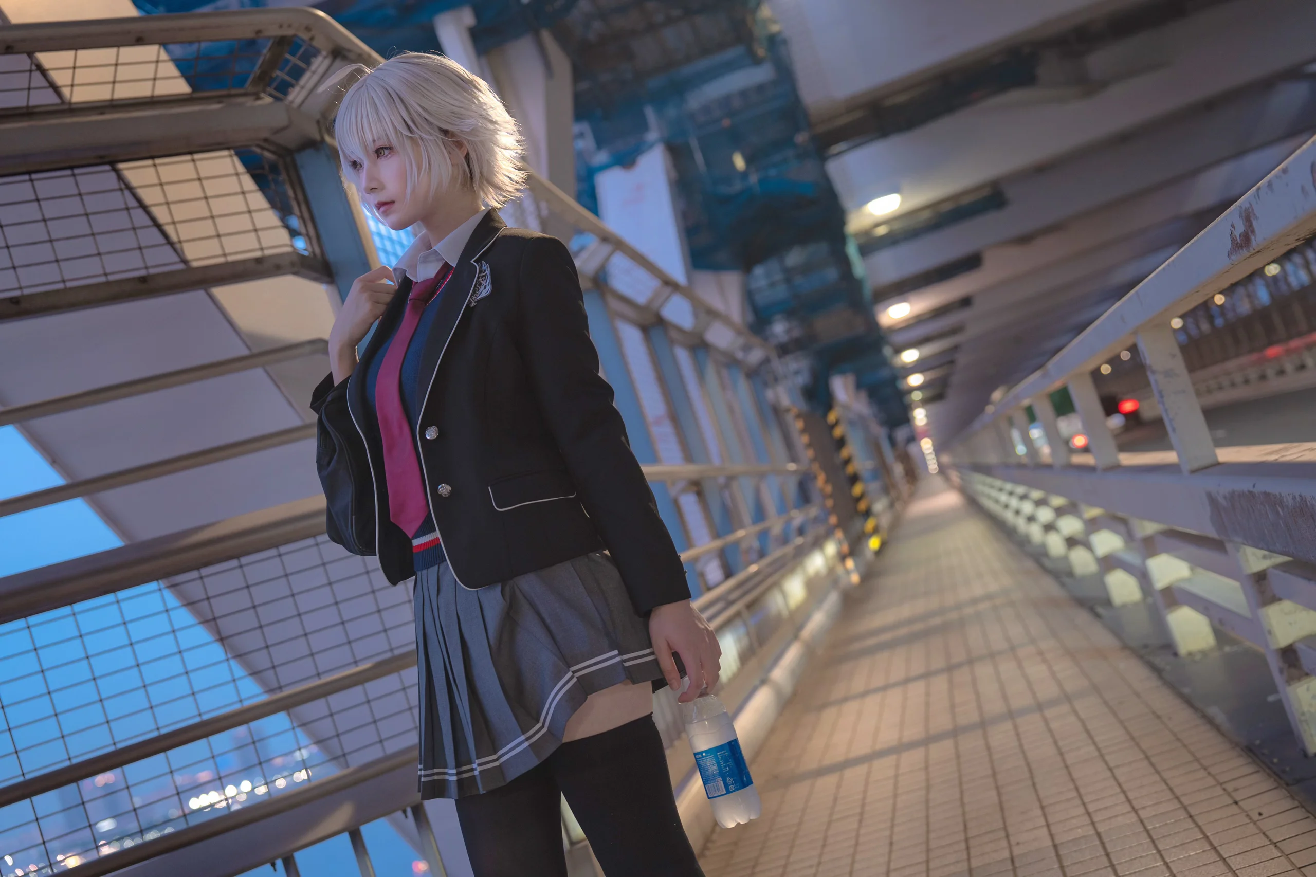 【黑贞cos】放课后的折田同学，夏服与都市黄昏的约会感 - 第 8 张