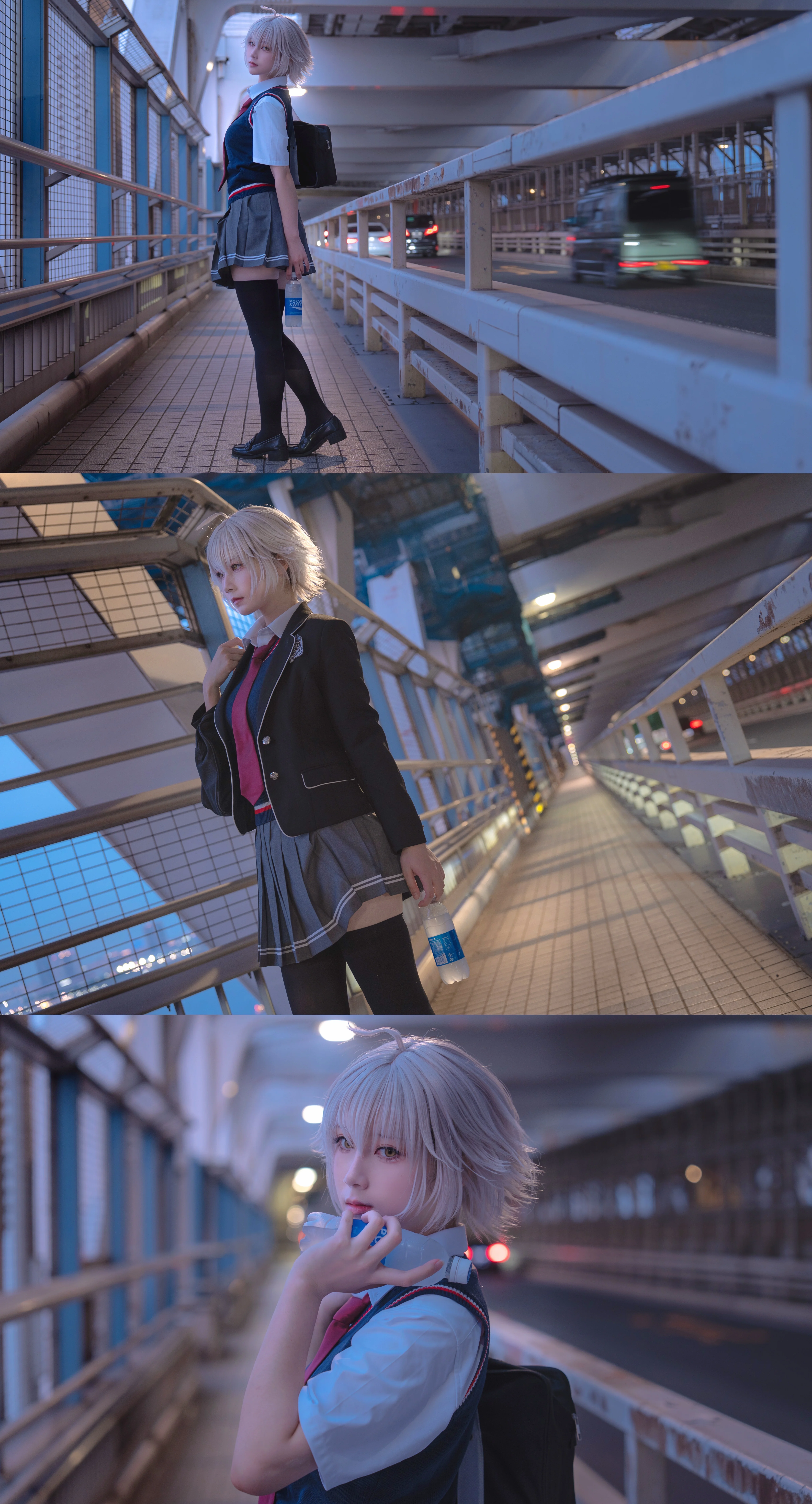 【黑贞cos】放课后的折田同学，夏服与都市黄昏的约会感 - 第 9 张