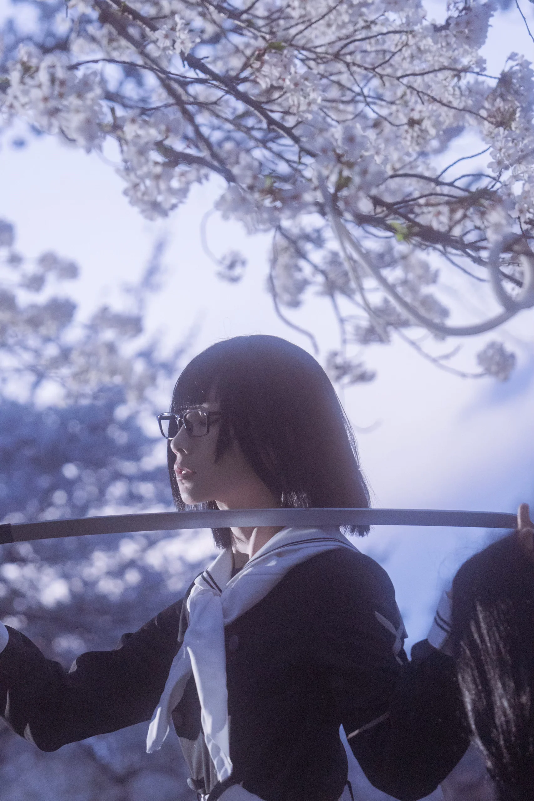 【黑姬cos】樱花与太刀，去年四月在溪边的拍摄碎片 - 第 3 张