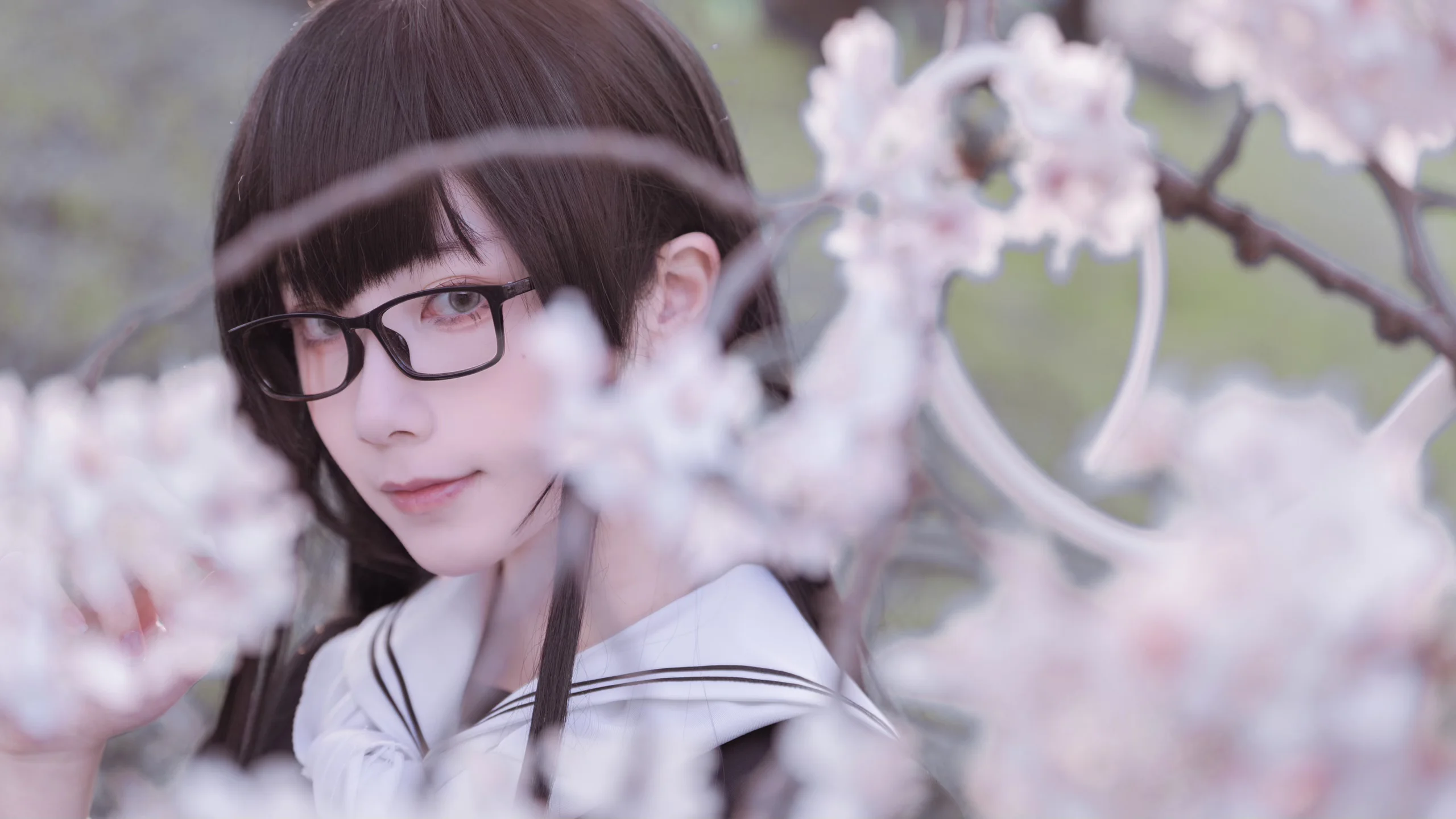 【黑姬cos】樱花与太刀，去年四月在溪边的拍摄碎片 - 第 5 张