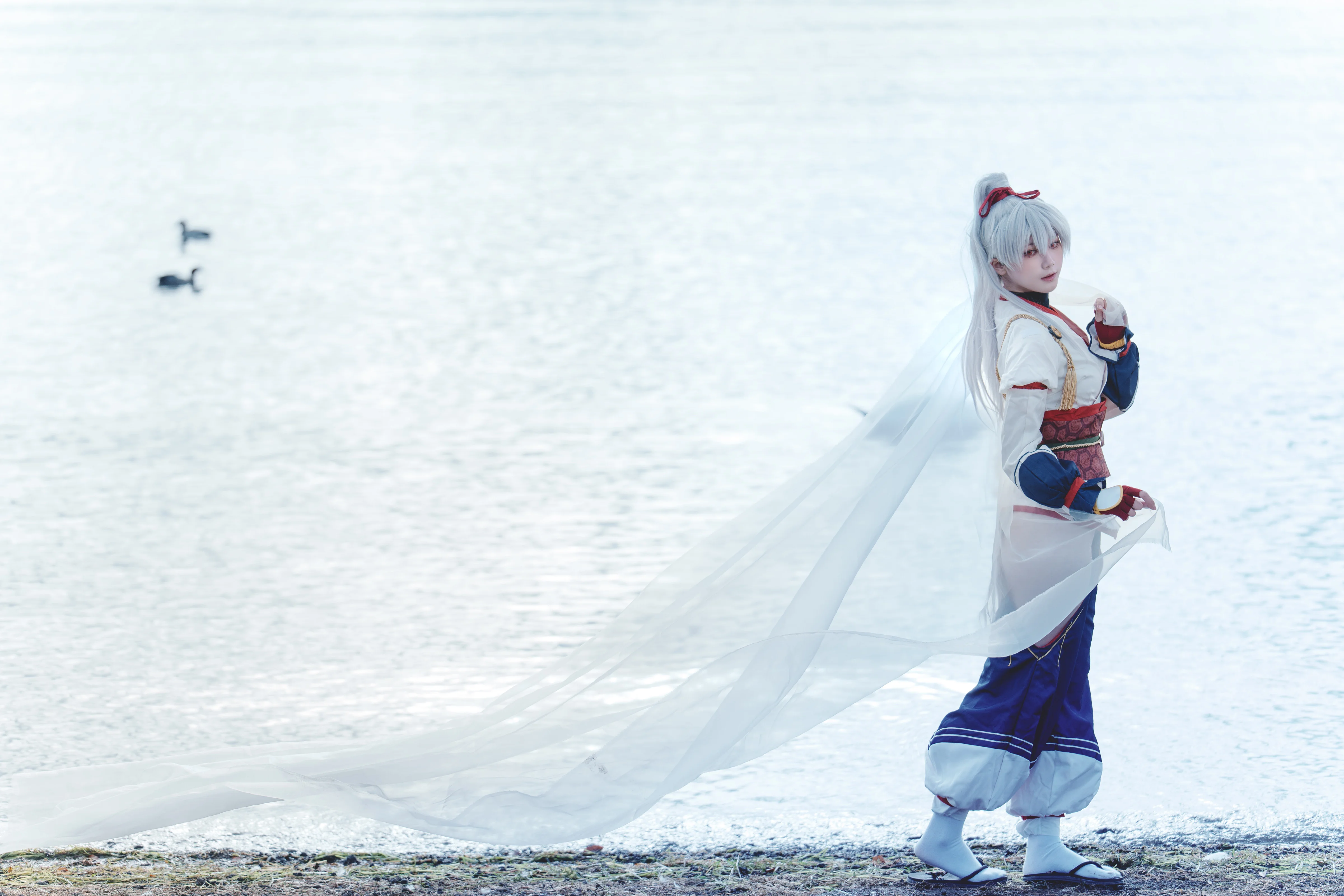 【巴御前cos】FGO一骑当千的英灵降临现实，雪山与水畔的飒爽魅力 - 第 6 张