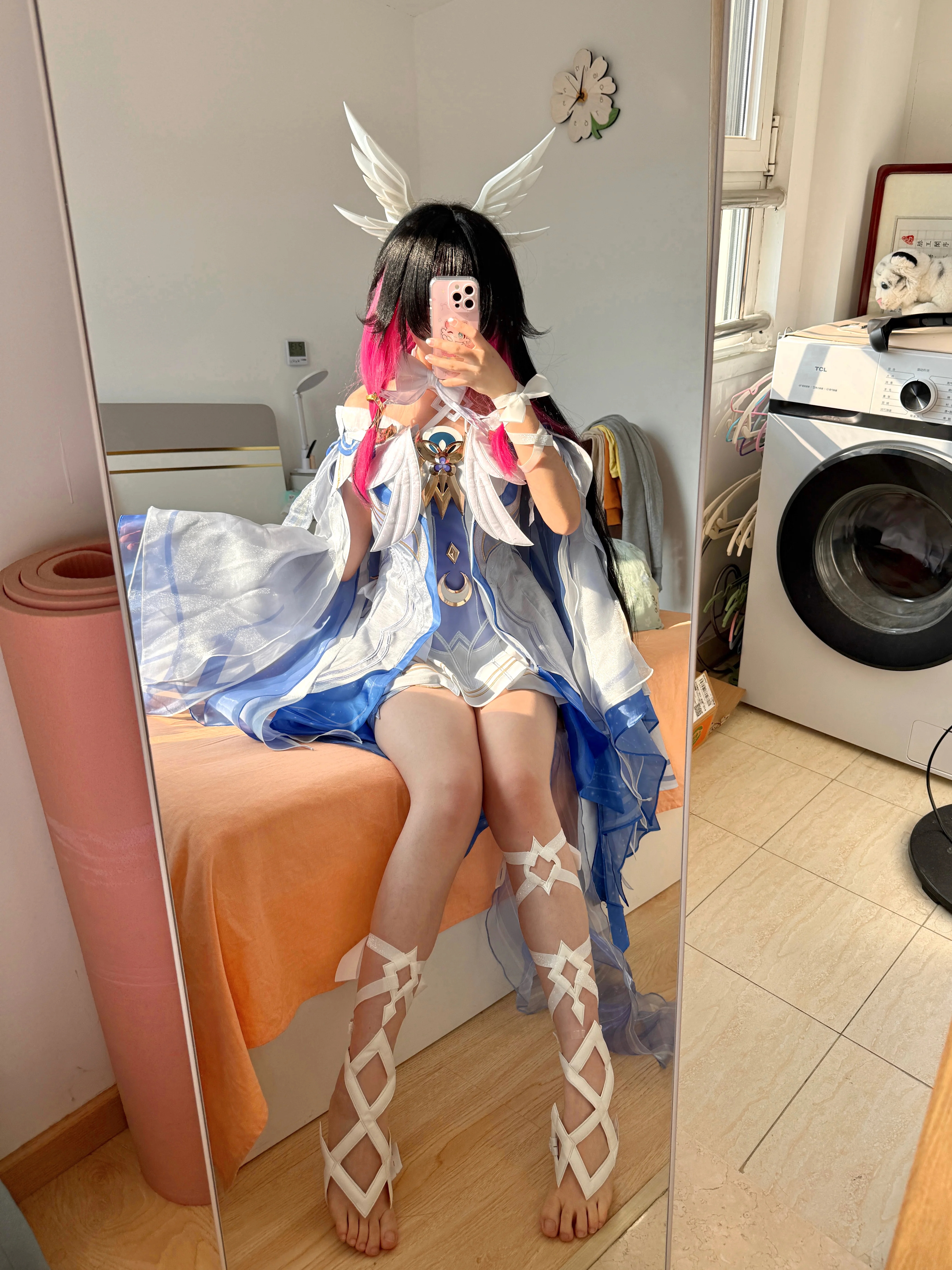 【哥倫比婭cos】自然光下的藍白輕紗與幾何光影 - 第 2 張