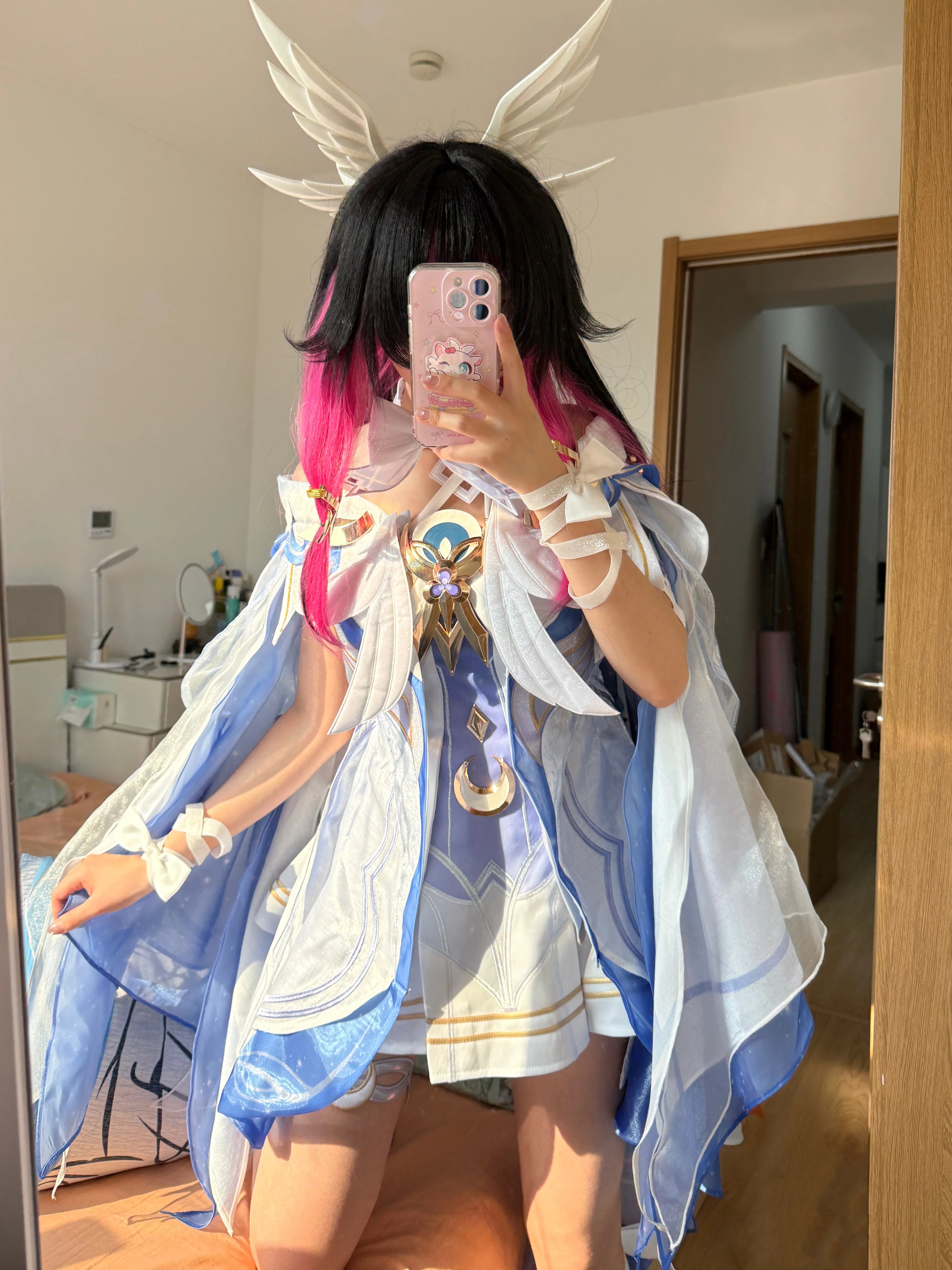【哥倫比婭cos】自然光下的藍白輕紗與幾何光影 - 第 3 張