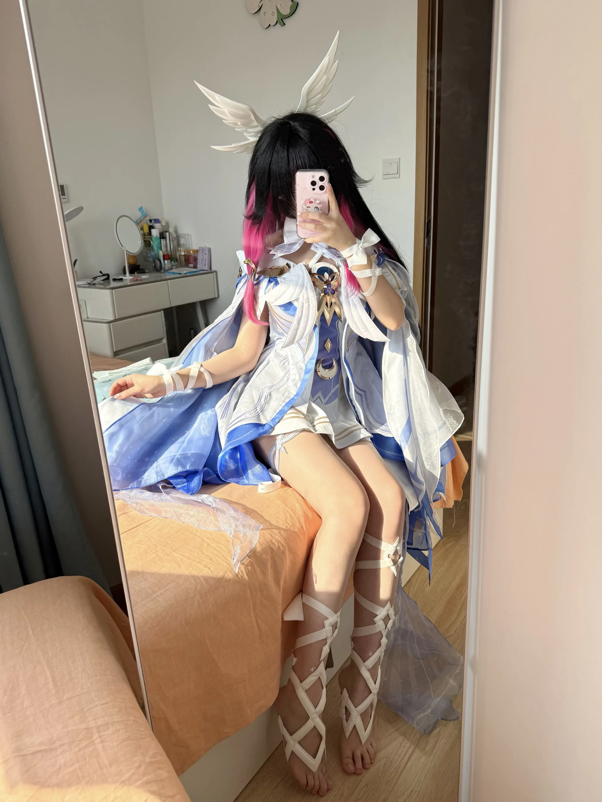 【哥倫比婭cos】自然光下的藍白輕紗與幾何光影 - 第 4 張