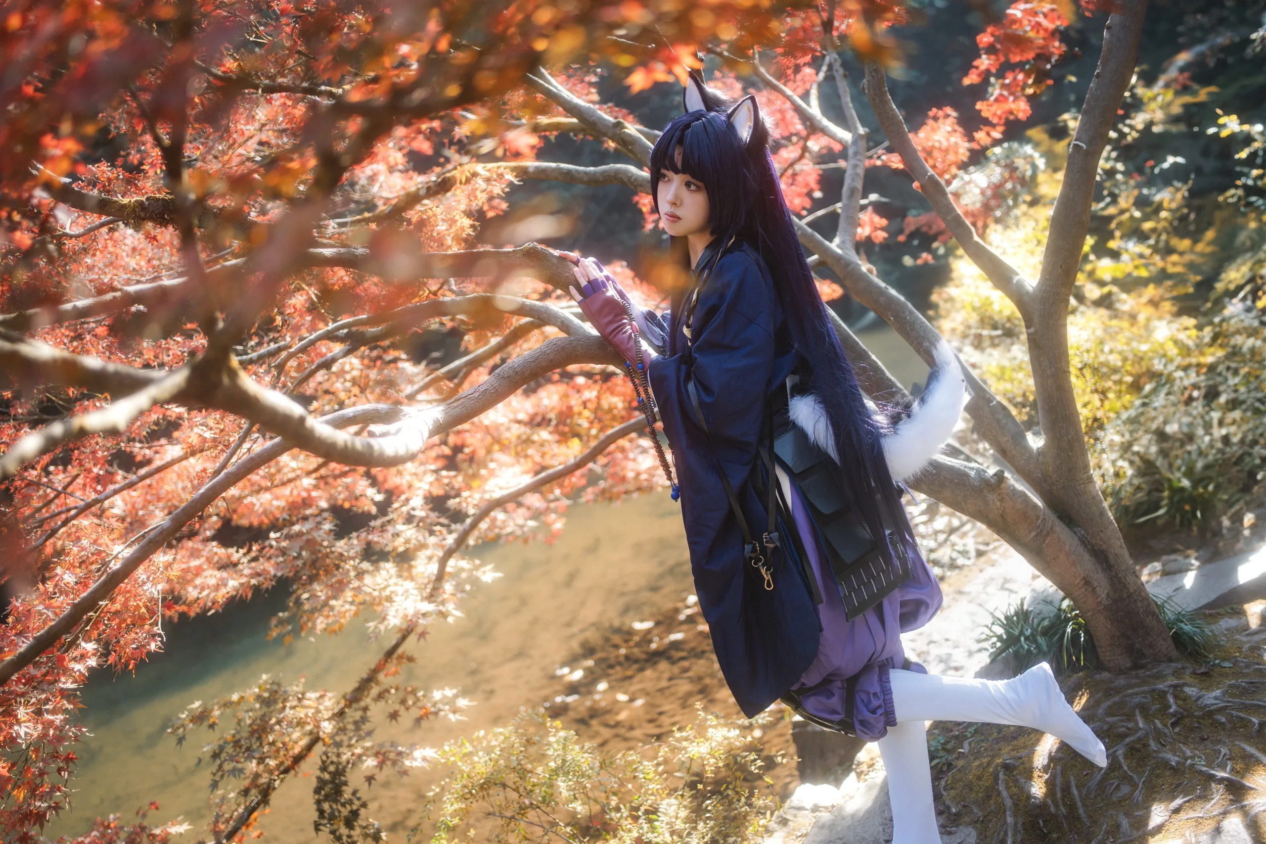 【明日方舟嵯峨cos】新年迎柴神，杭州林间光影记录 - 第 7 张