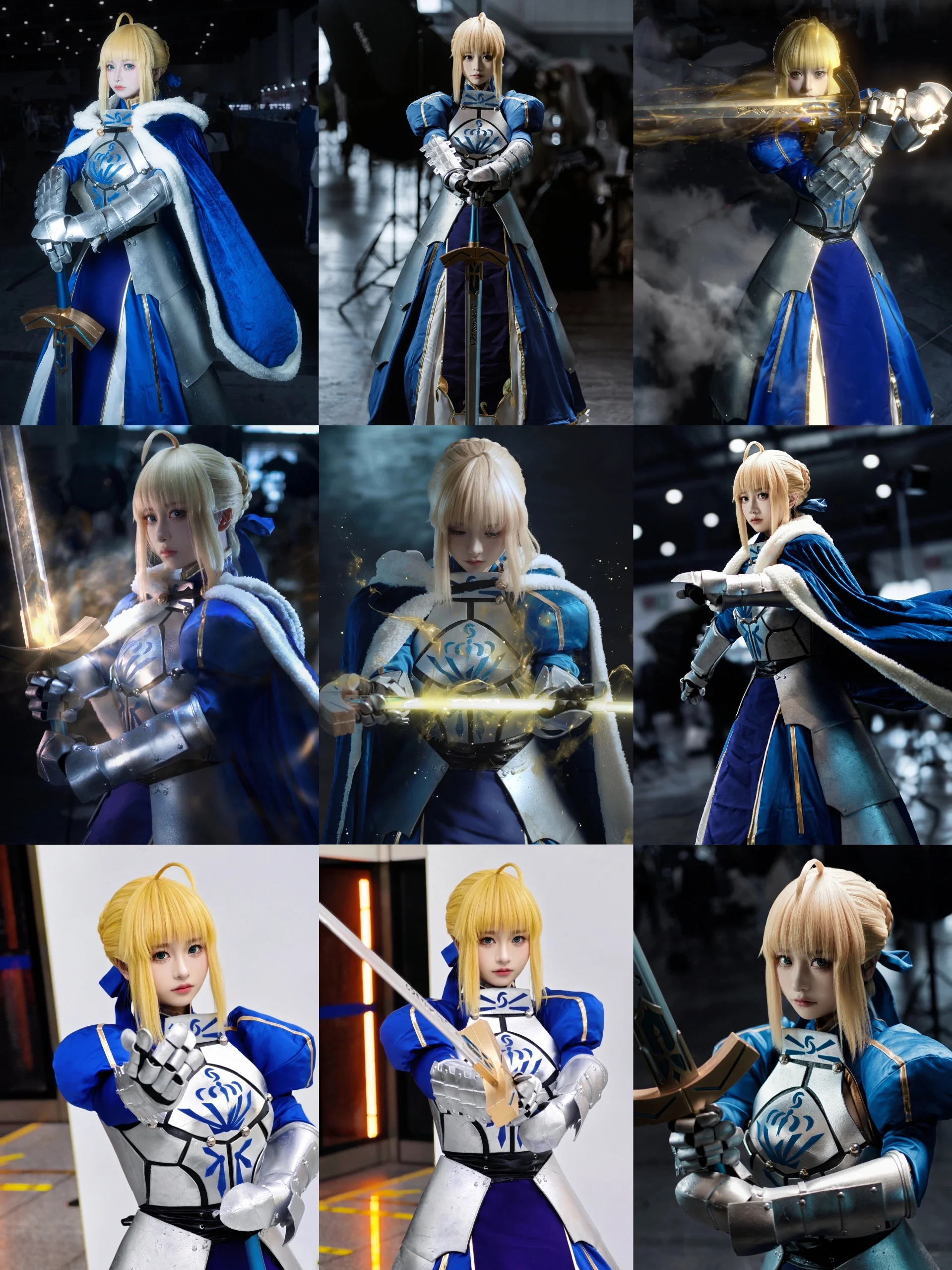 【阿尔托莉雅cos】Fate系列蓝战铠，漫展场照动作姿势全分享 - 第 1 张
