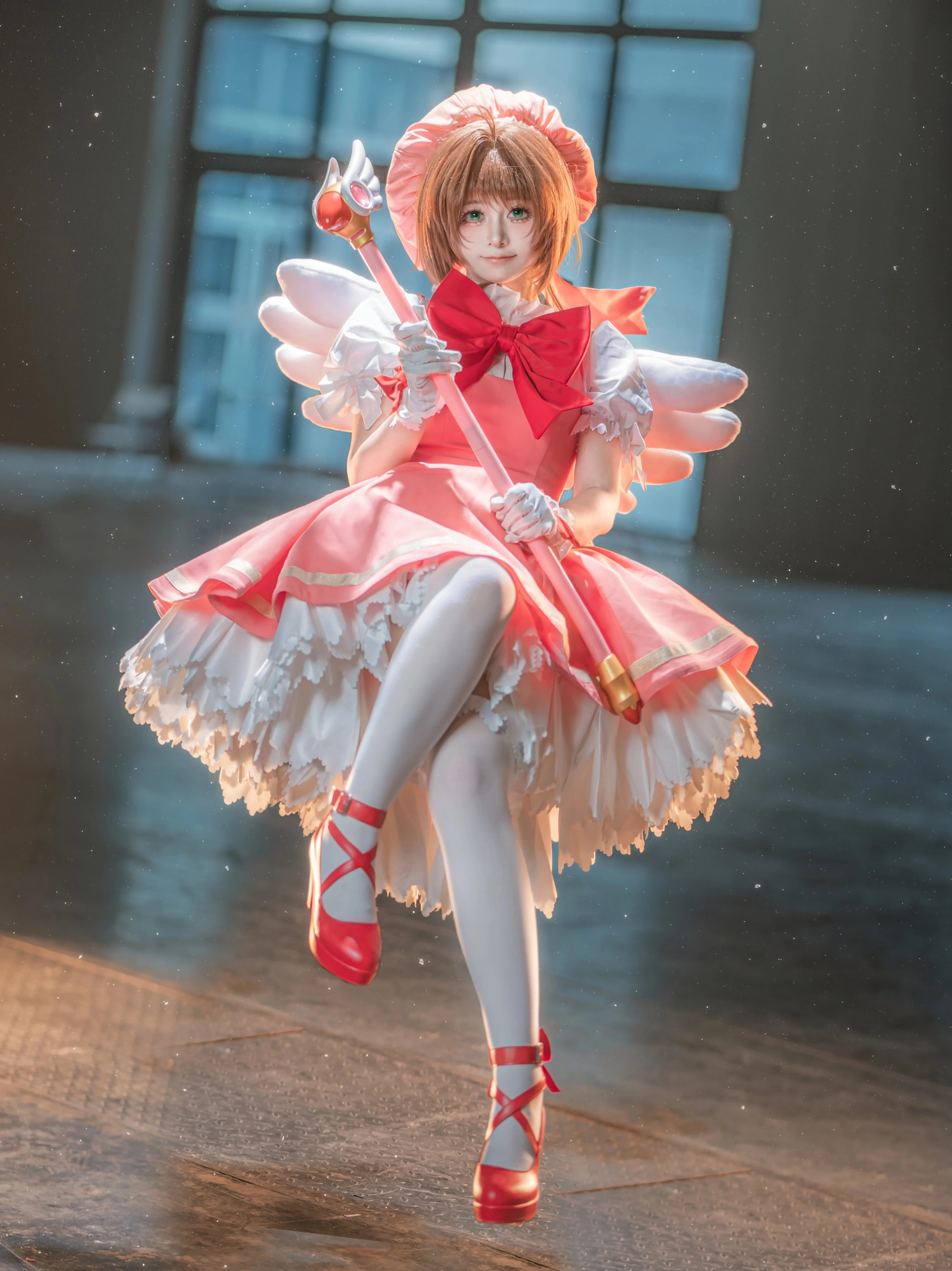 【木之本樱cos】魔卡少女樱室内漫展场照，魔法悬浮瞬间 - 第 1 张
