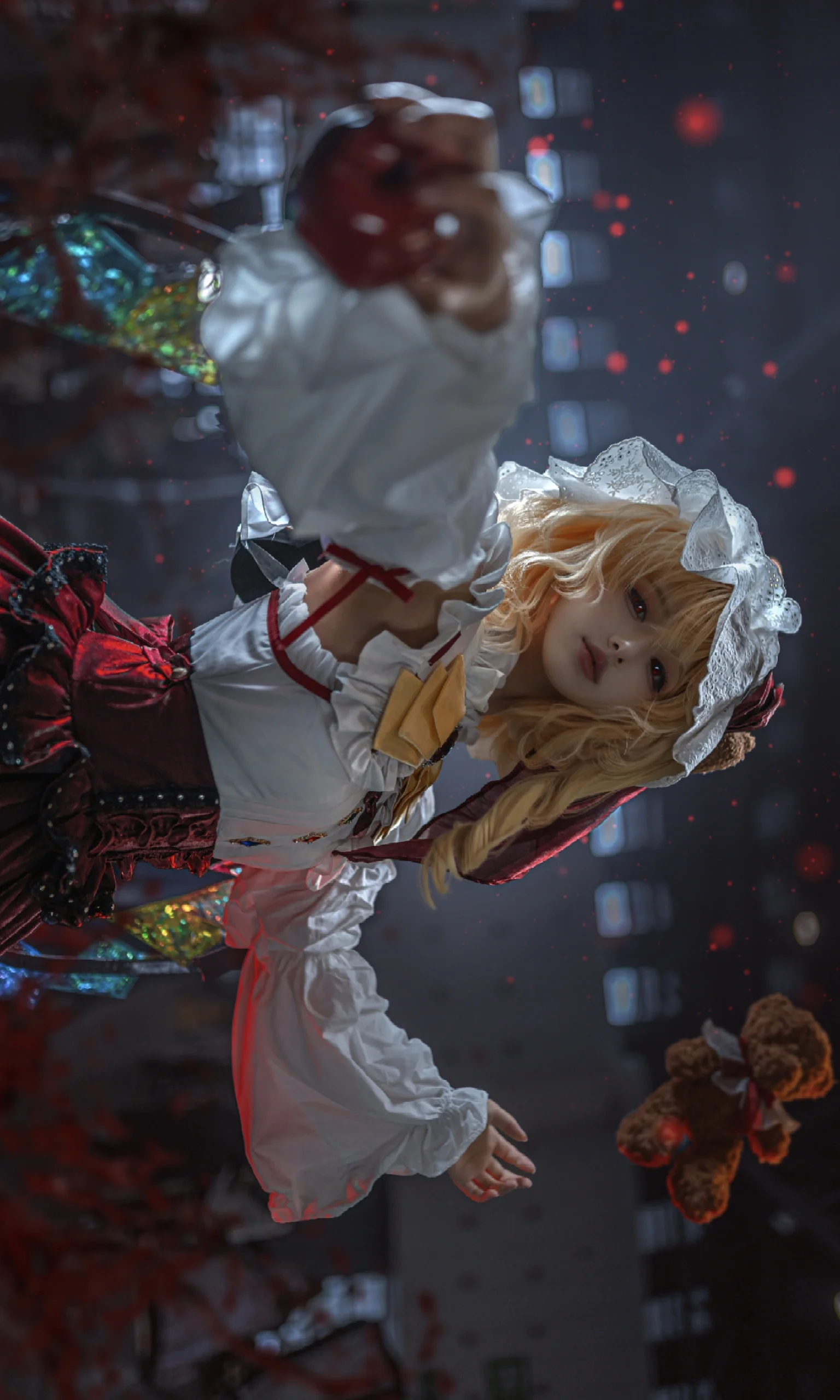 【芙兰朵露cos】东方project红魔馆二设场照，暗夜里的红色妖精 - 第 2 张