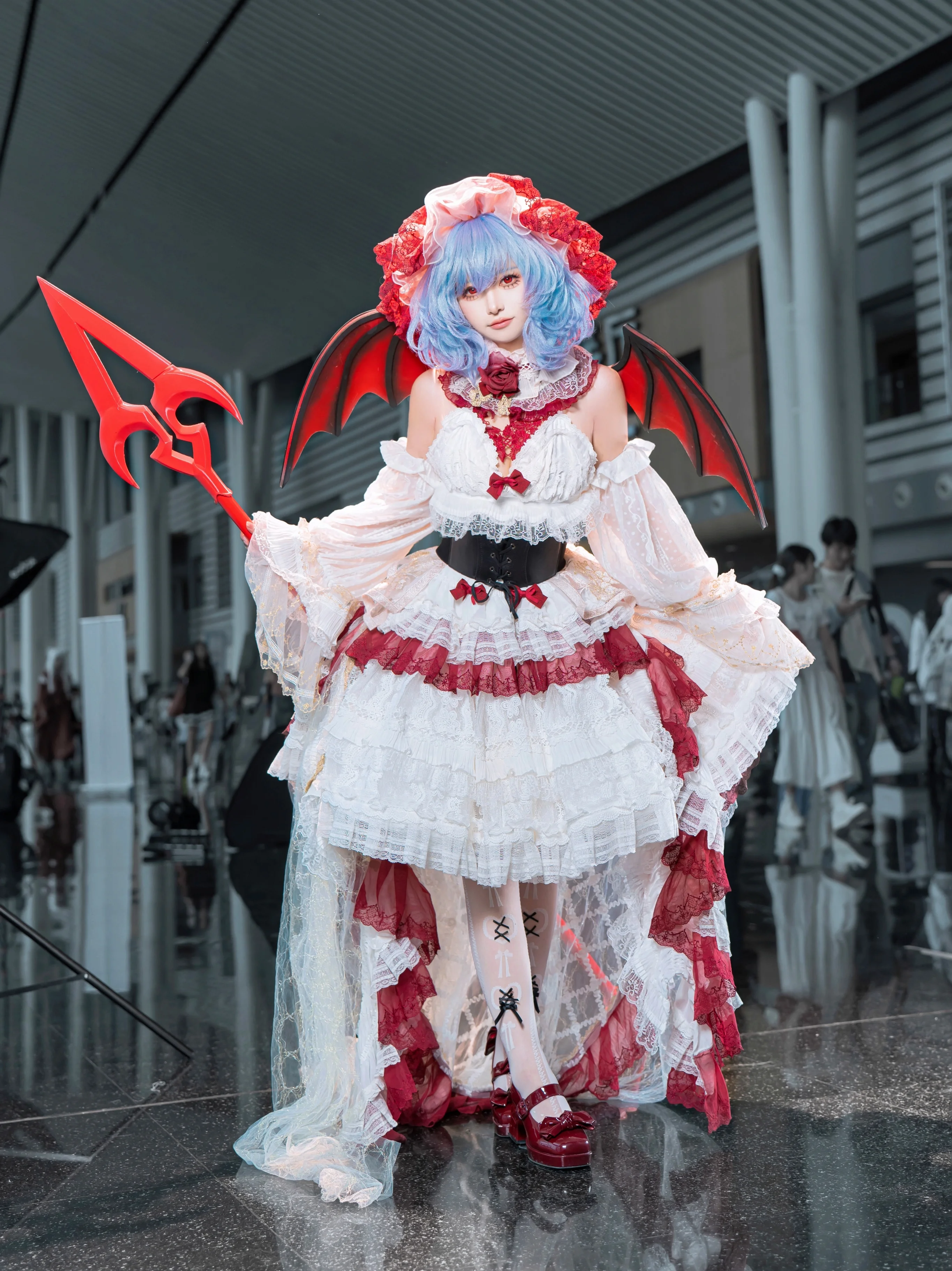 【蕾米莉亚斯卡雷特cos】暗夜中的红白恶魔，东方project场照记录 - 第 3 张