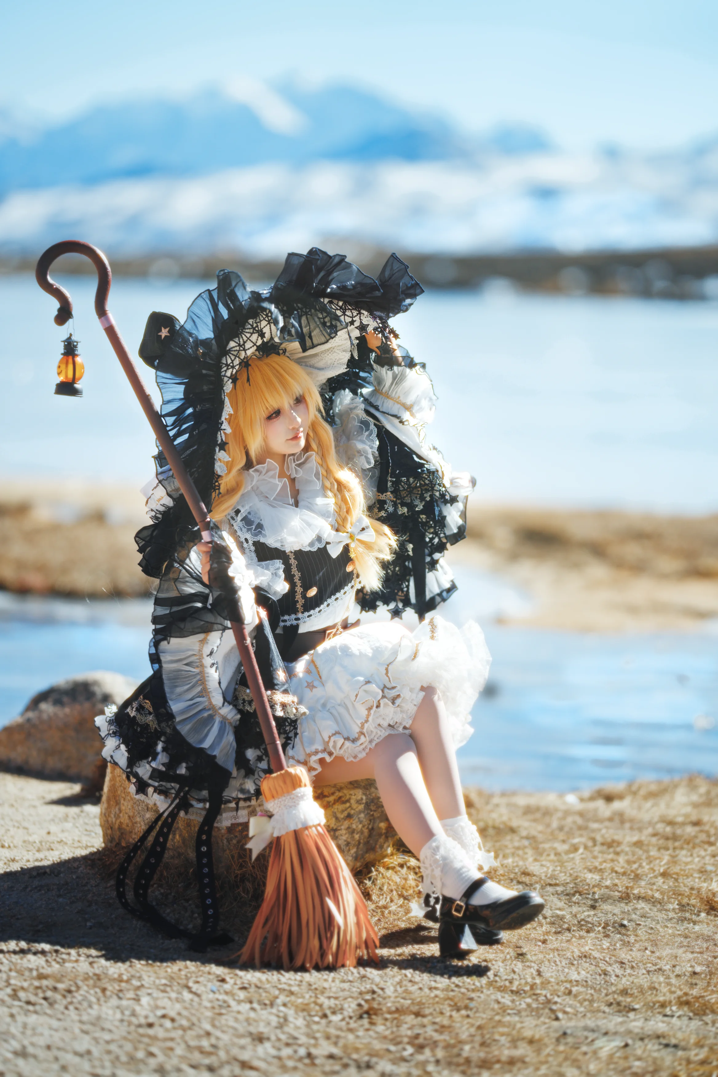 【魔理沙cos】雪国秘境中的黑白魔法使，东方Project雪景外拍