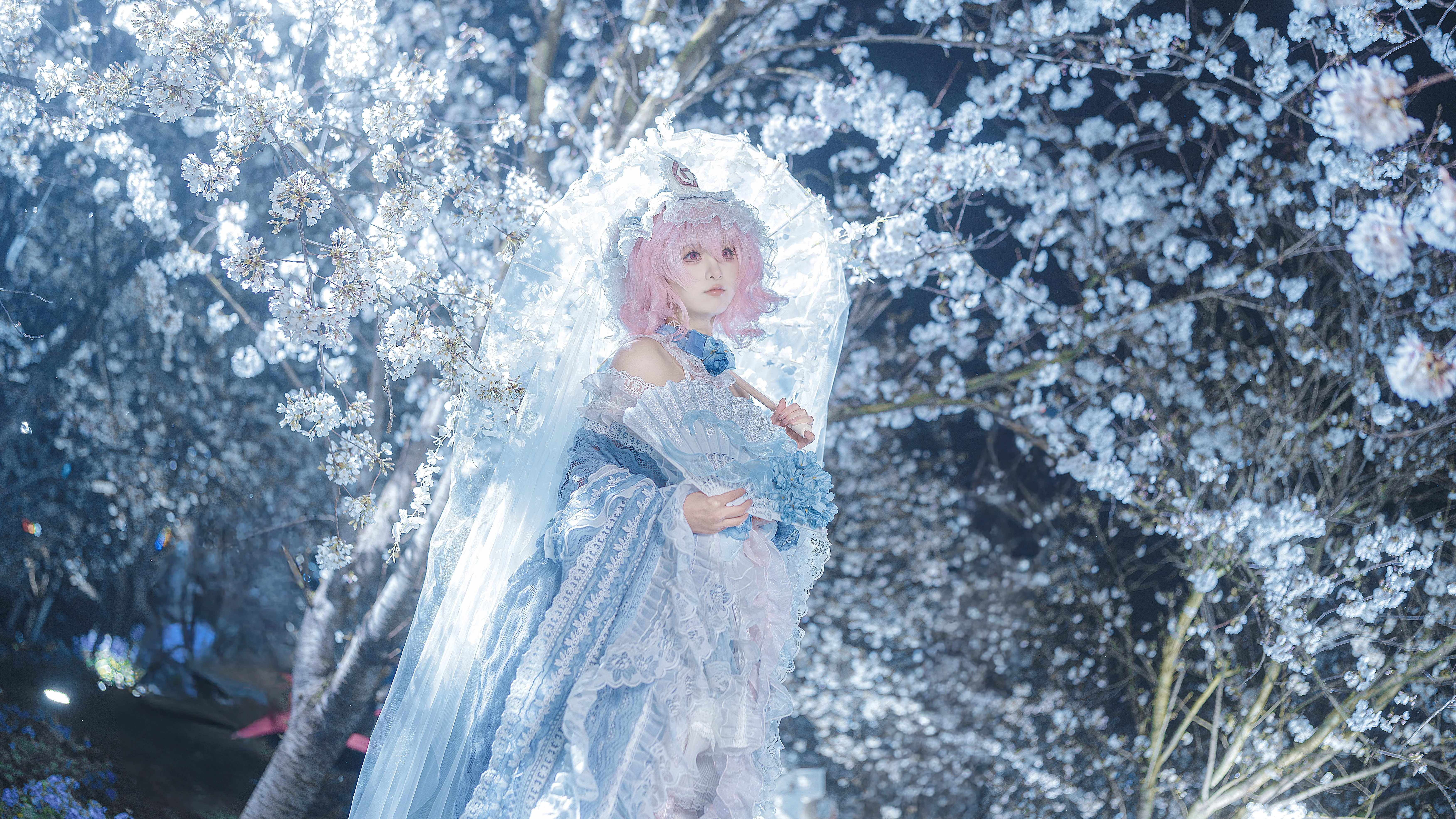 【西行寺幽幽子cos】白玉楼夜樱下的冷感幻梦 - 第 6 张