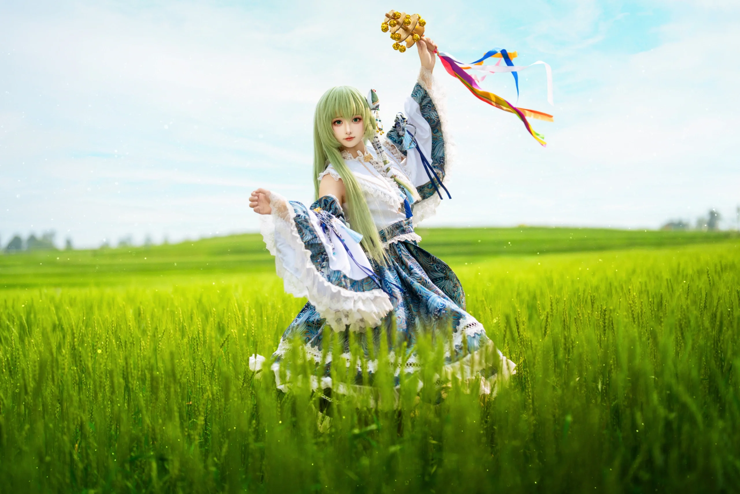 【东风谷早苗cos】春日的风与麦浪中的守矢祈愿 - 第 2 张