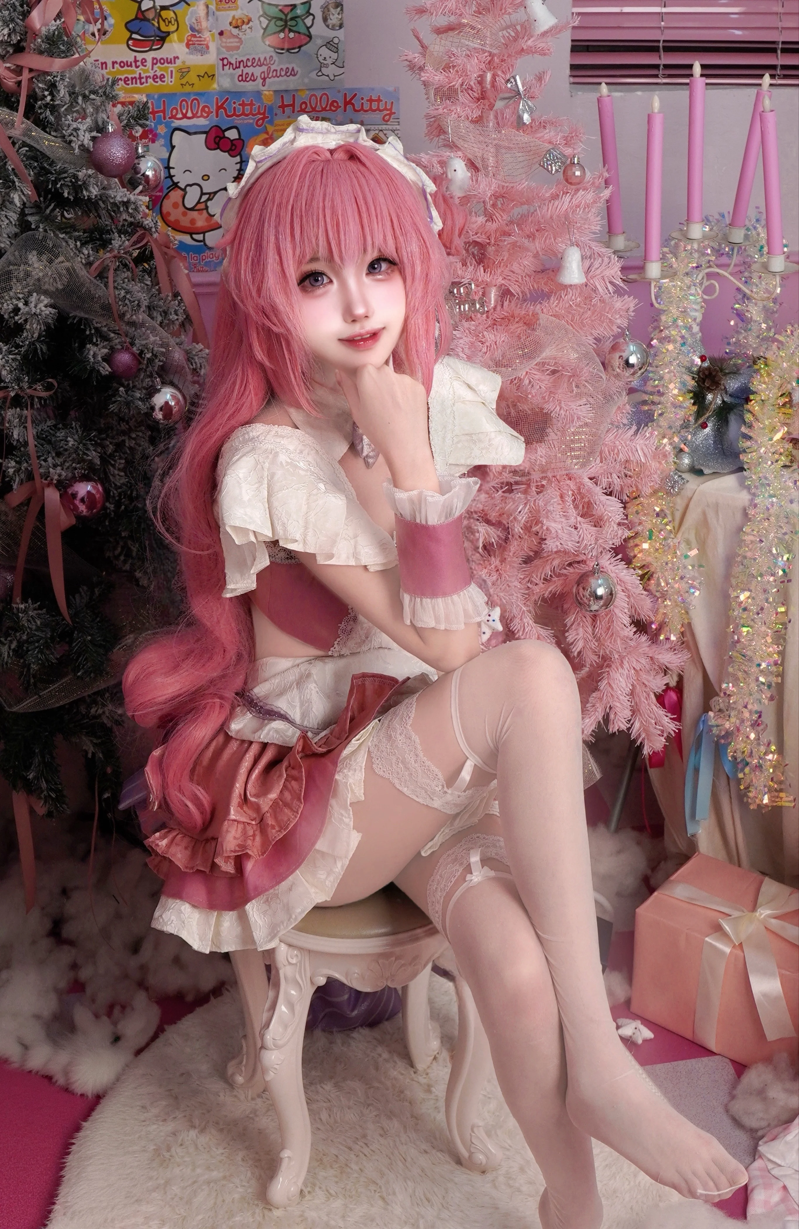 【桃乐丝cos】胜利女神里的甜蜜魔法，这套粉嫩洋装太爱了 - 第 4 张