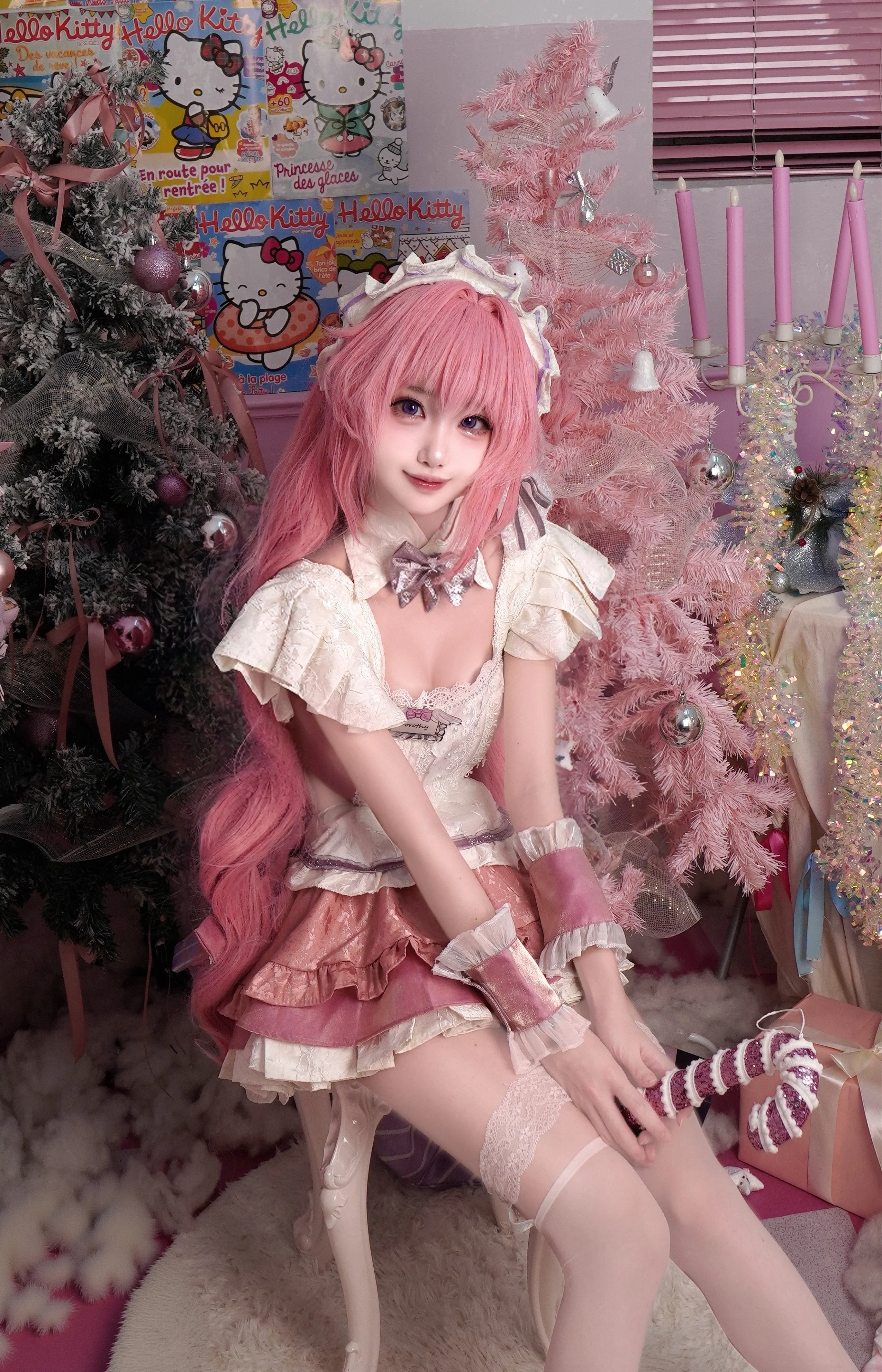 【桃乐丝cos】胜利女神里的甜蜜魔法，这套粉嫩洋装太爱了 - 第 5 张