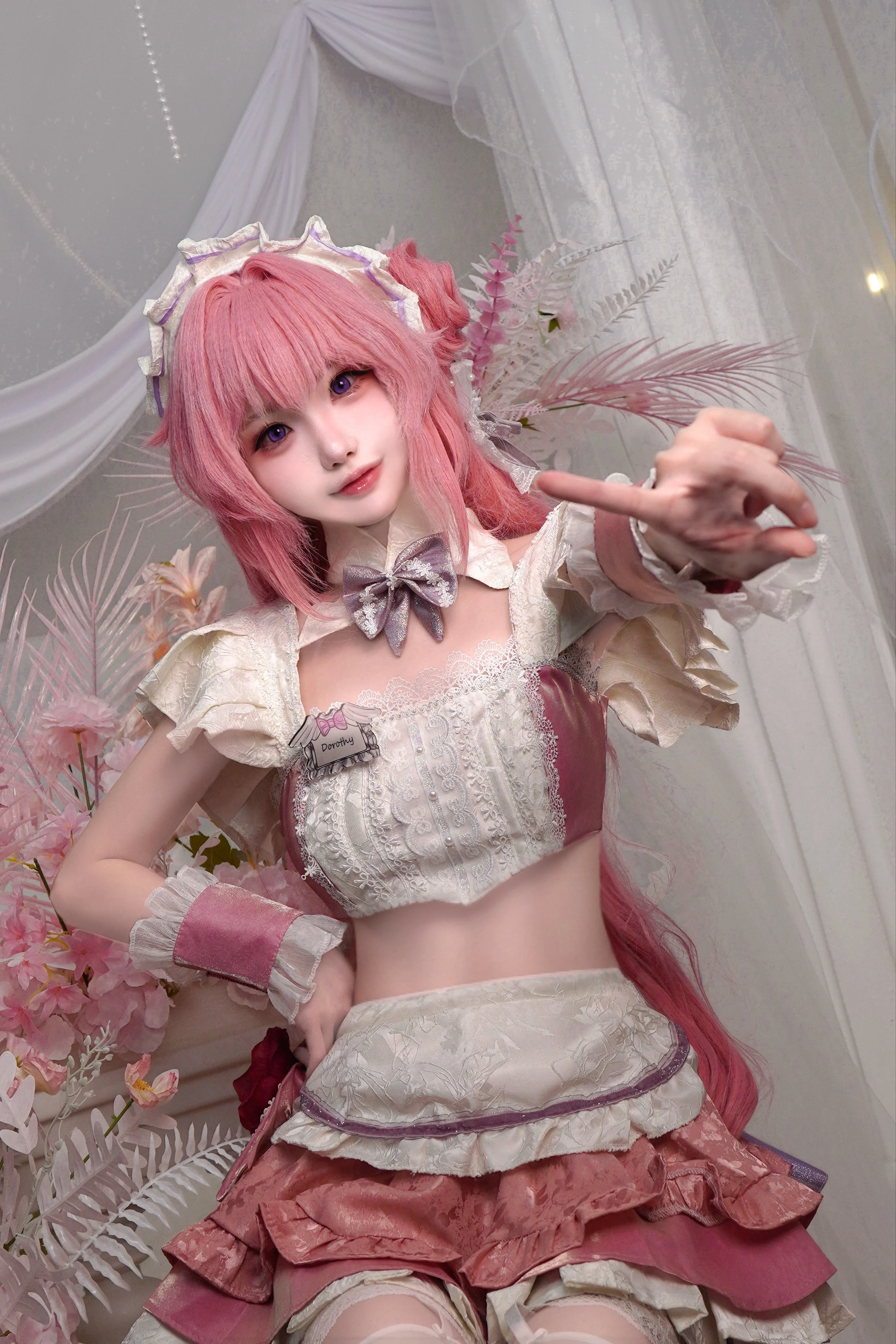 【桃乐丝cos】胜利女神里的甜蜜魔法，这套粉嫩洋装太爱了 - 第 6 张