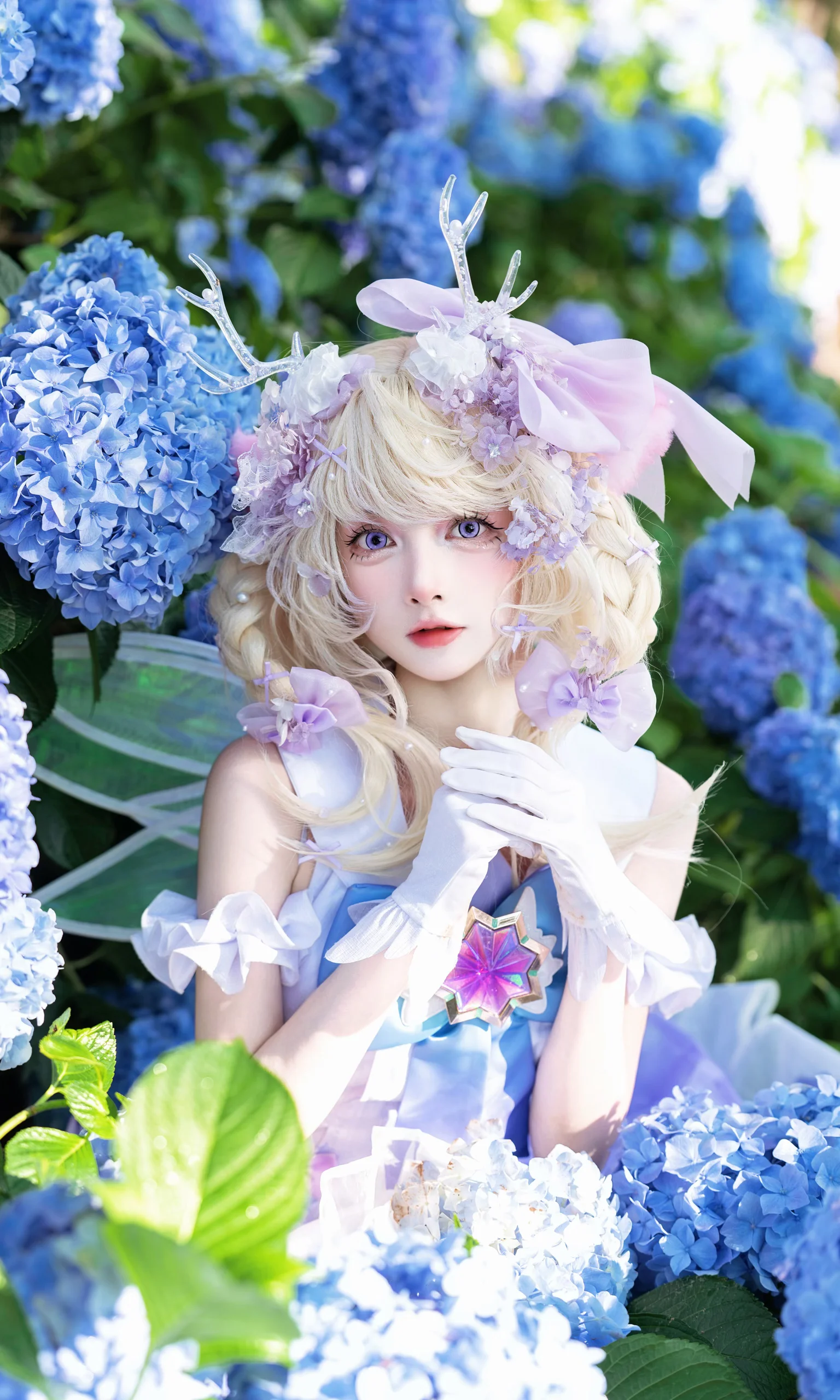 【精灵风cos】在蓝紫色绣球花海里的静谧时光 - 第 2 张