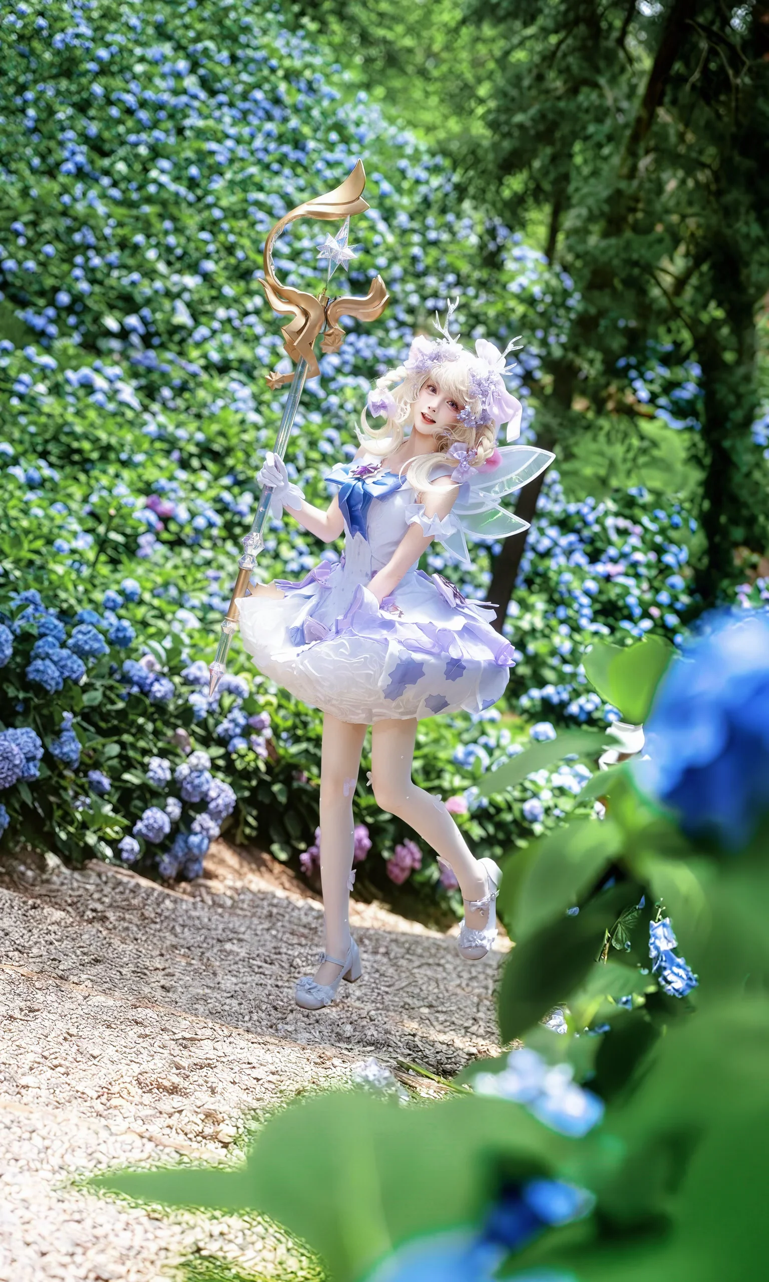 【精灵风cos】在蓝紫色绣球花海里的静谧时光 - 第 3 张