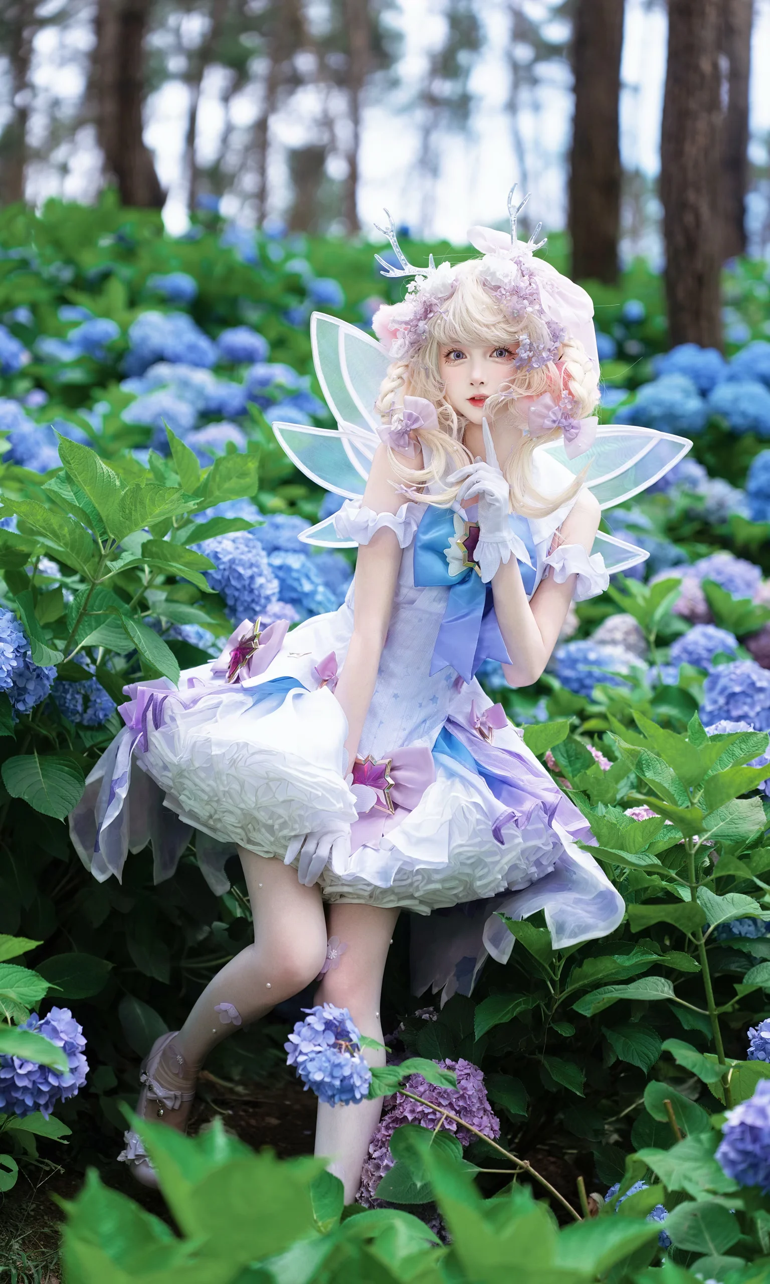【精灵风cos】在蓝紫色绣球花海里的静谧时光 - 第 5 张