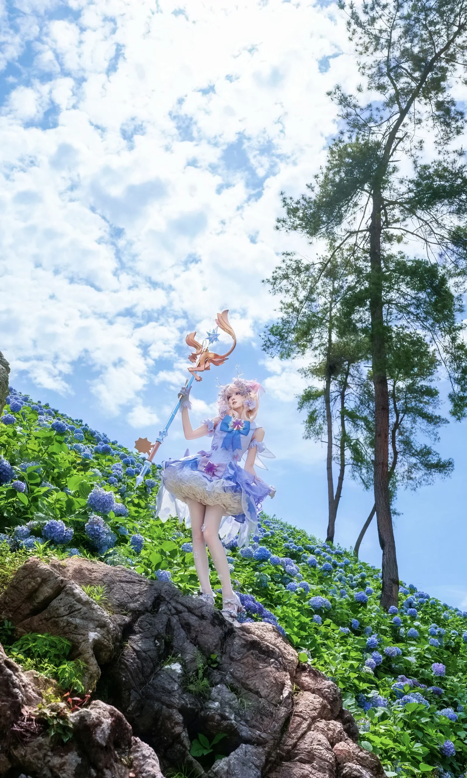 【精灵风cos】在蓝紫色绣球花海里的静谧时光 - 第 8 张