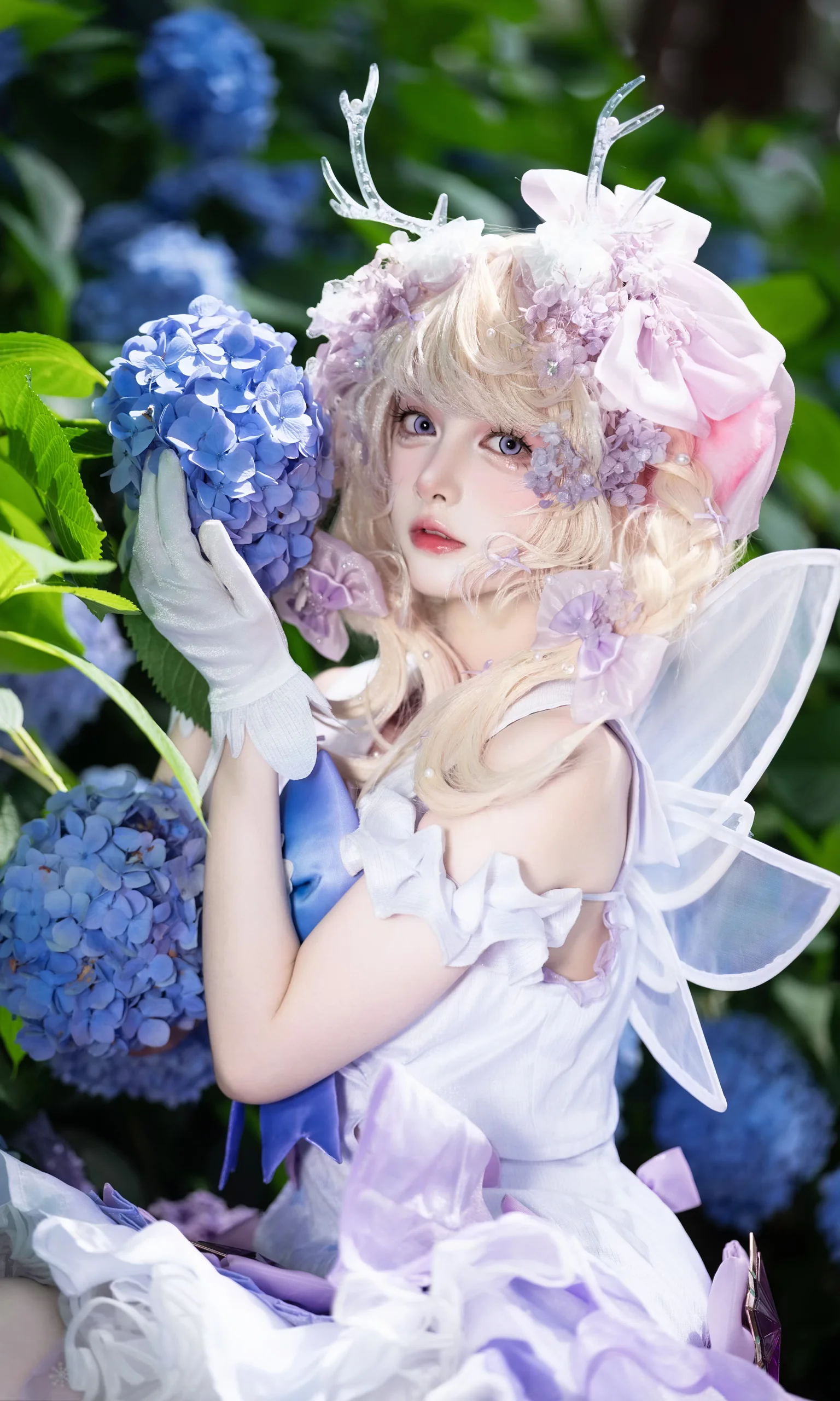 【精灵风cos】在蓝紫色绣球花海里的静谧时光 - 第 9 张