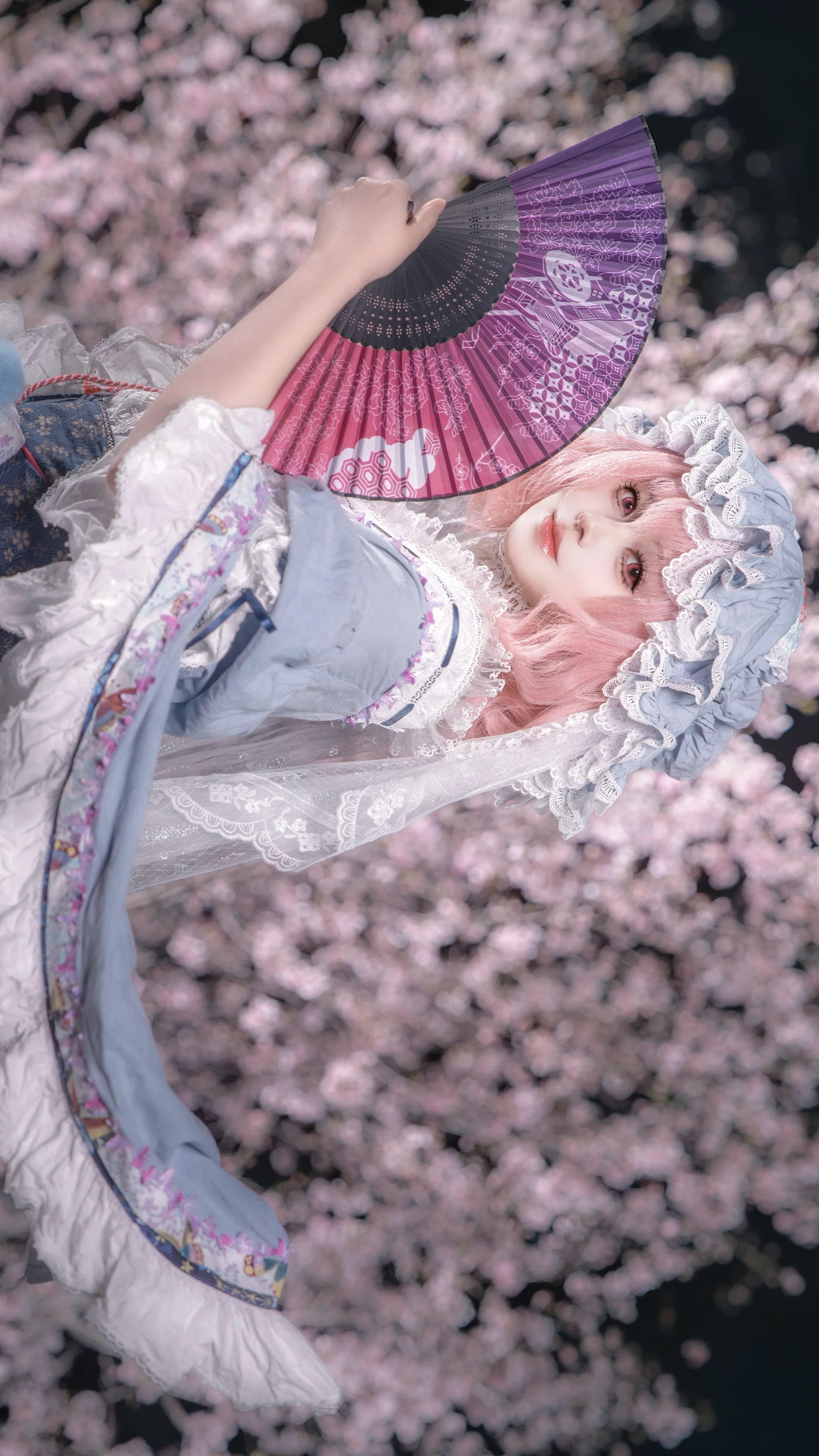 【西行寺幽幽子cos】东方project中的夜樱与风月