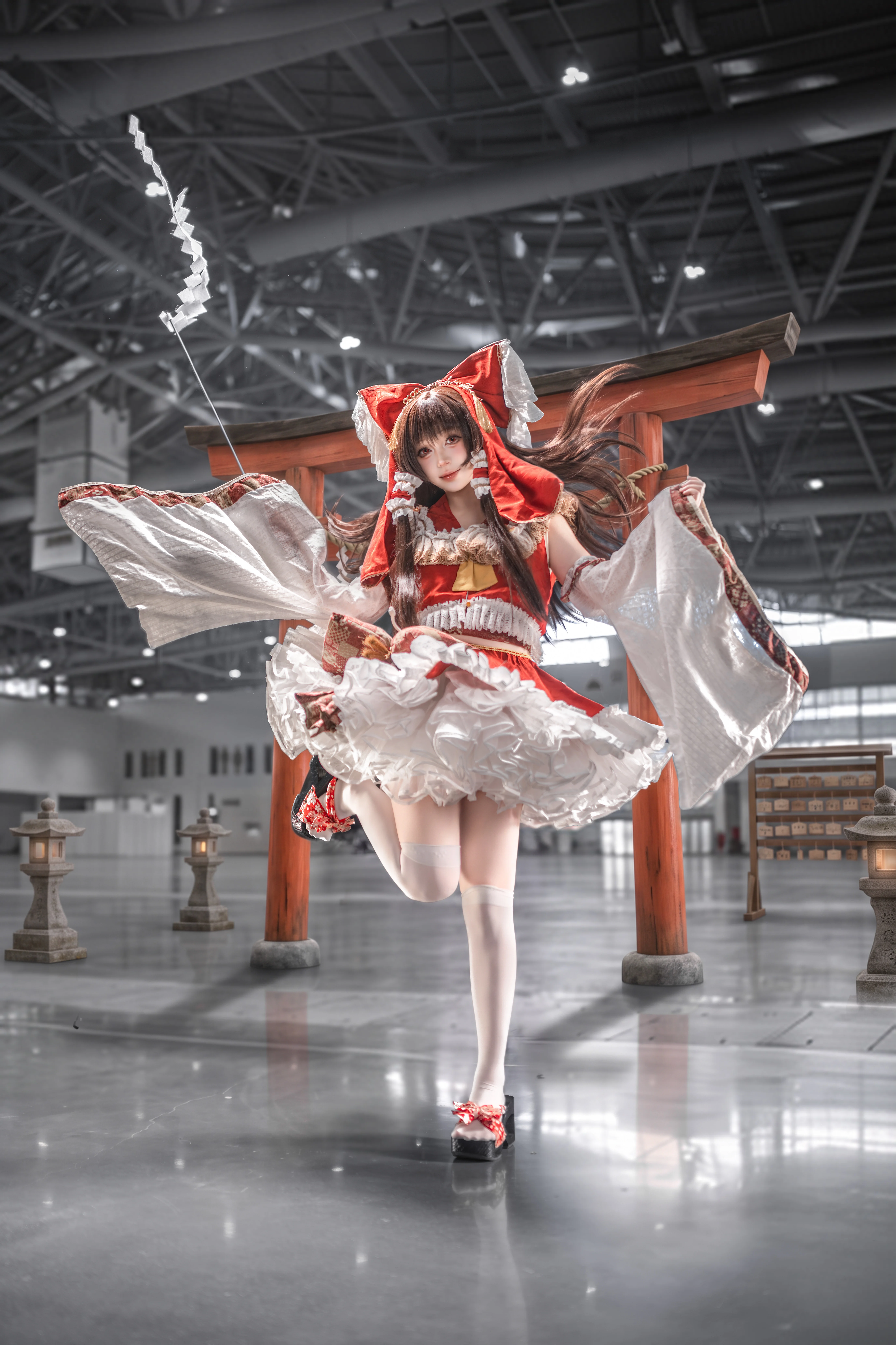 【博丽灵梦cos】东方project 朱红之梦，红白巫女的现场还原