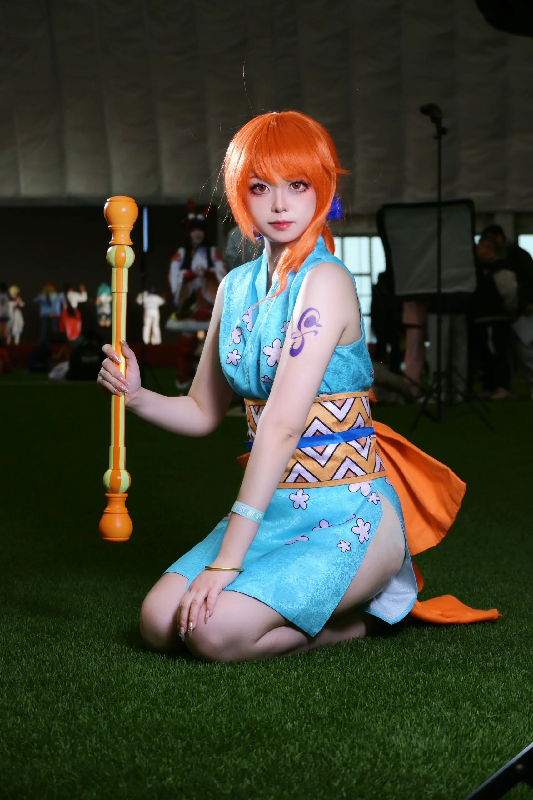 【娜美cos】海贼王和之国篇，夏日草地的元气少女