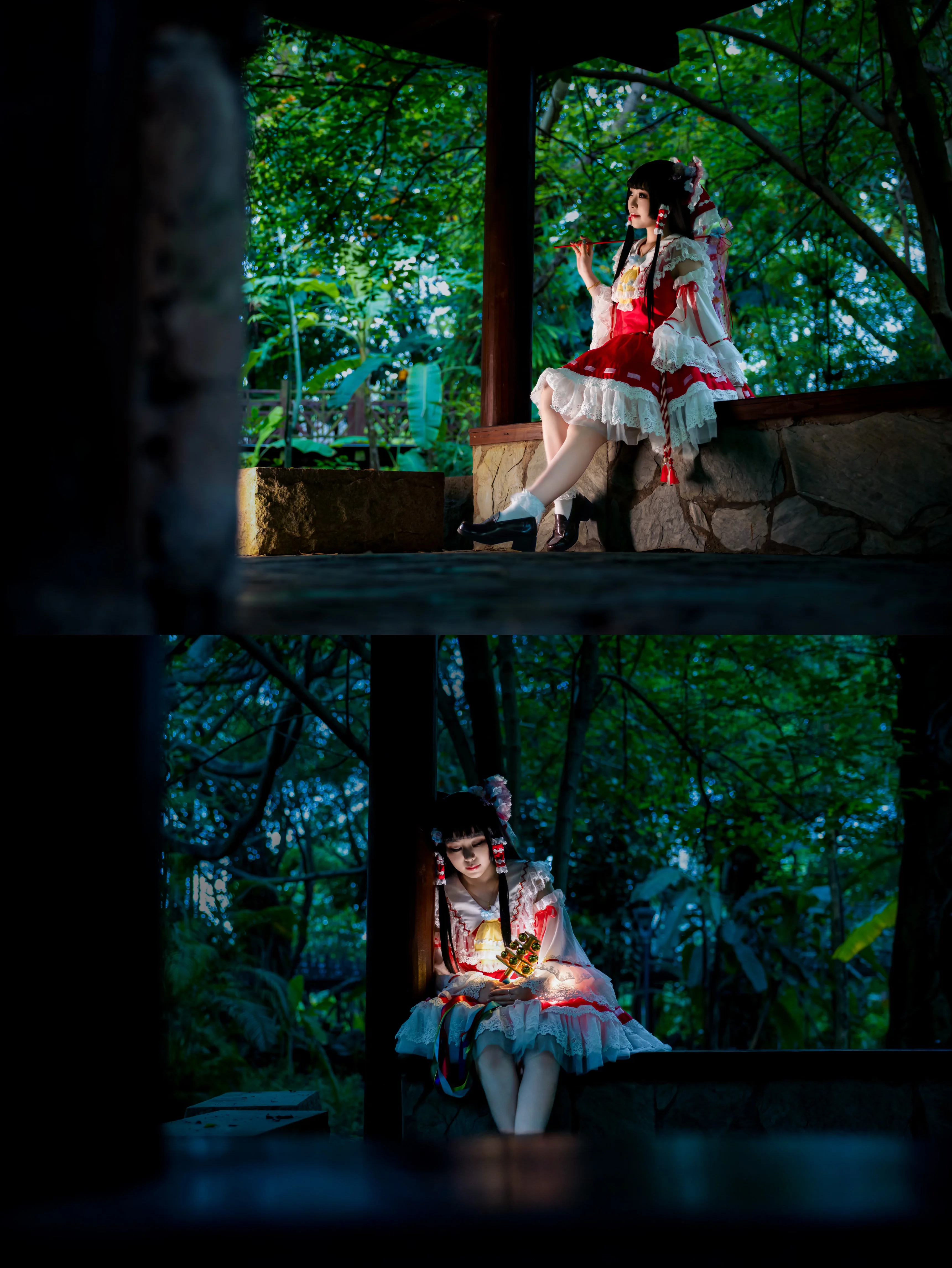 【博丽灵梦cos】林间红白，捕捉夏日幻影 - 第 3 张