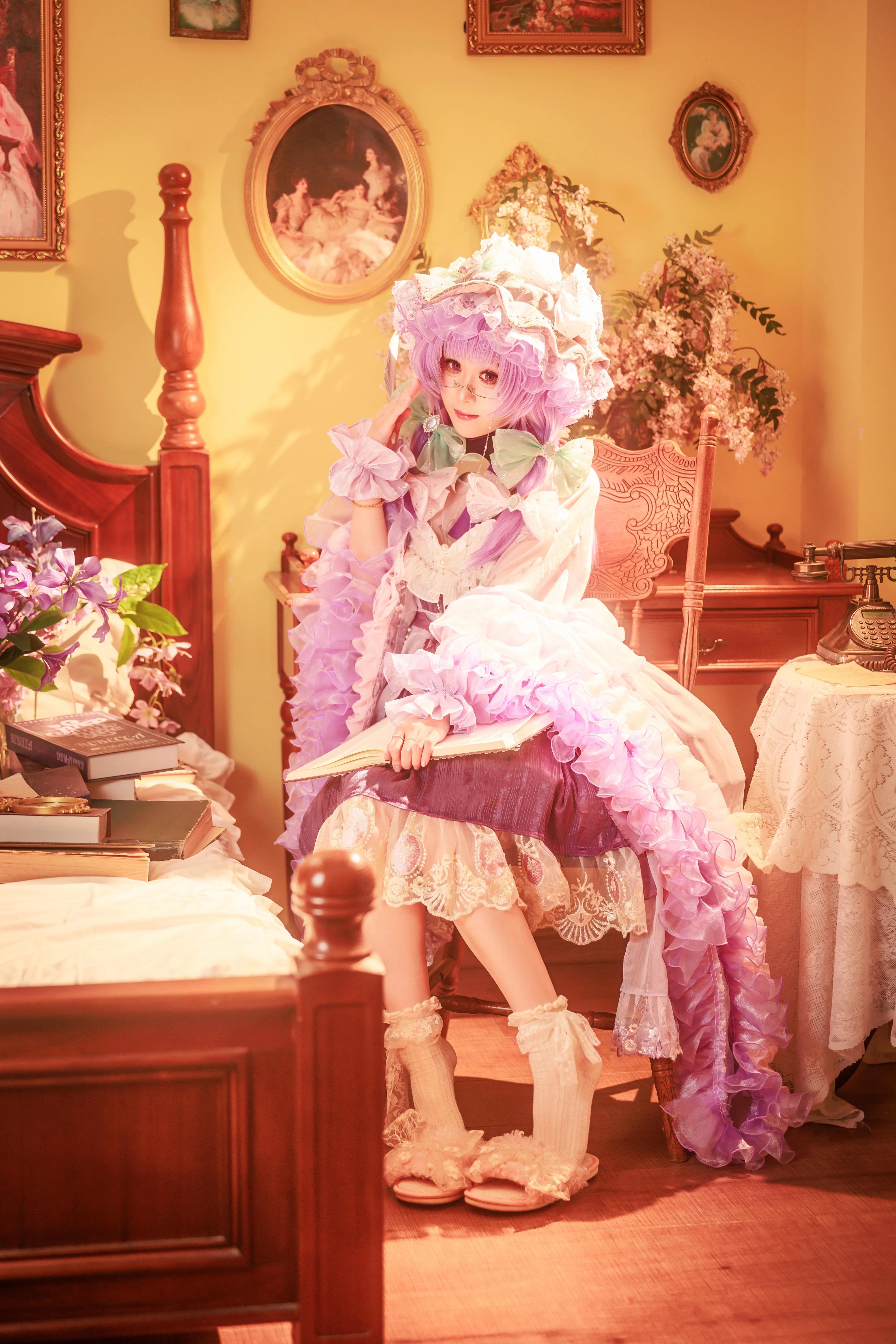 【帕秋莉cos】在东方Project的复古卧室里做一场梦 - 第 1 张