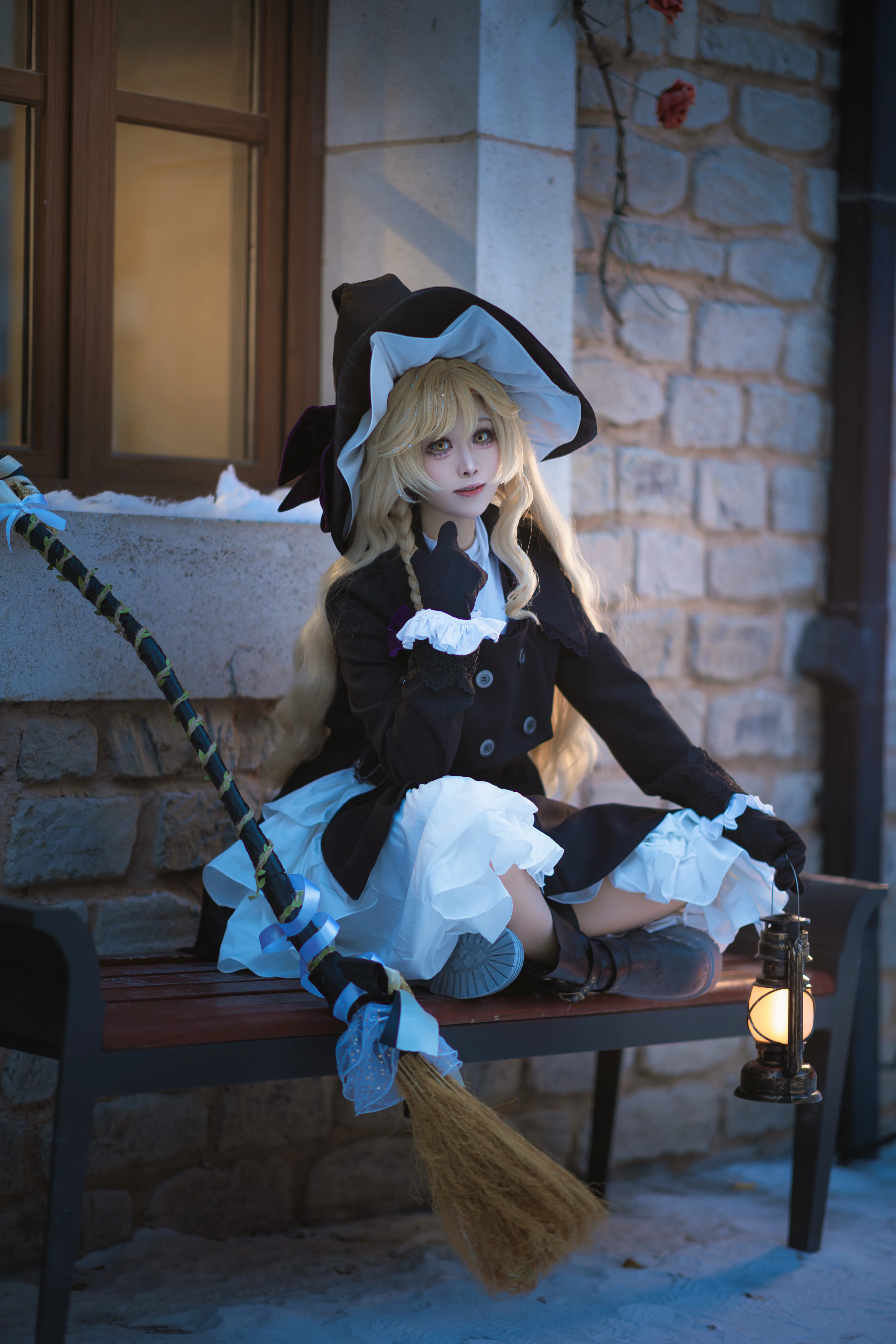 【雾雨魔理沙cos】冬夜里的扫帚与提灯 - 第 1 张