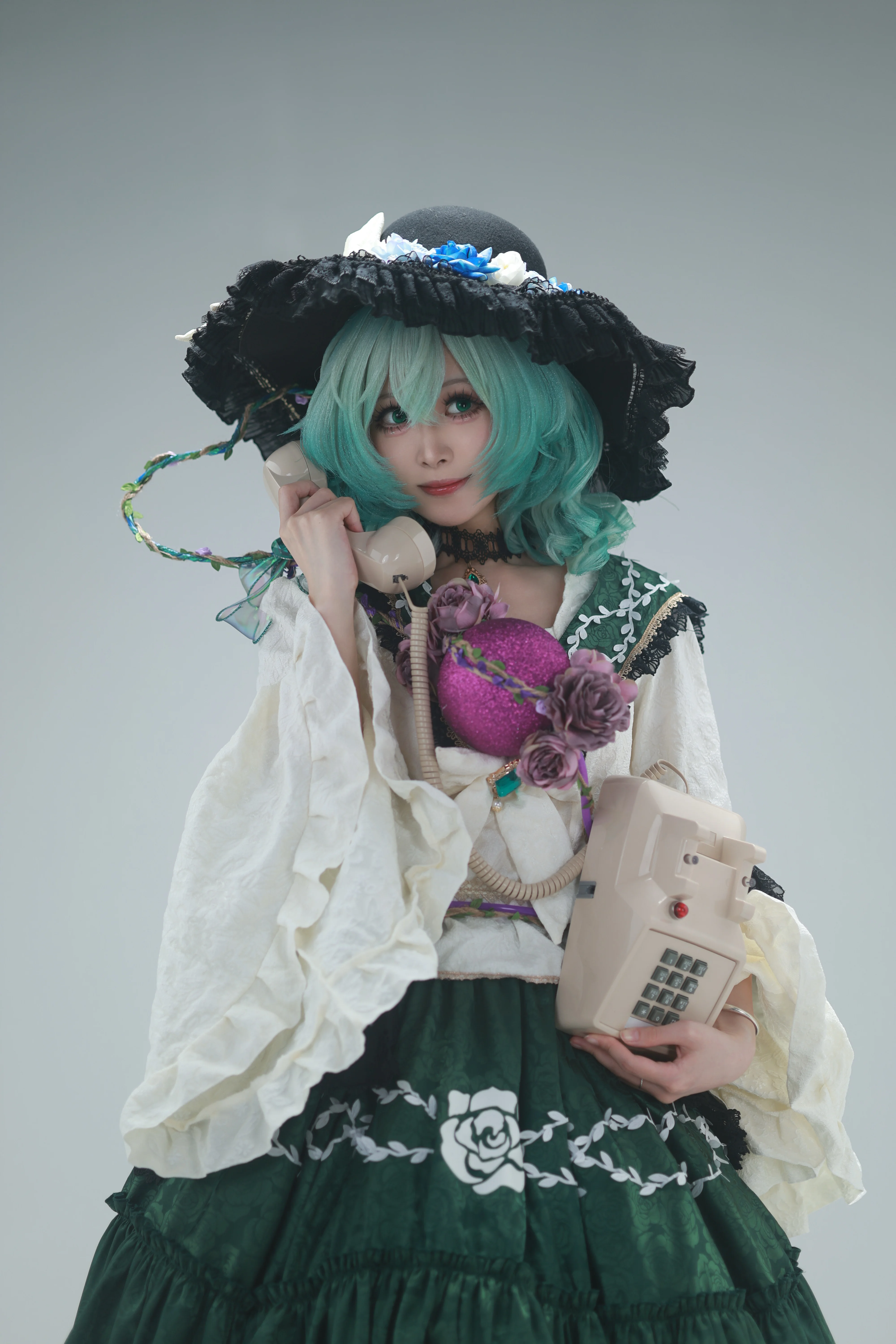 【古明地恋cos】东方project恋恋日的薄荷绿复古定格 - 第 4 张