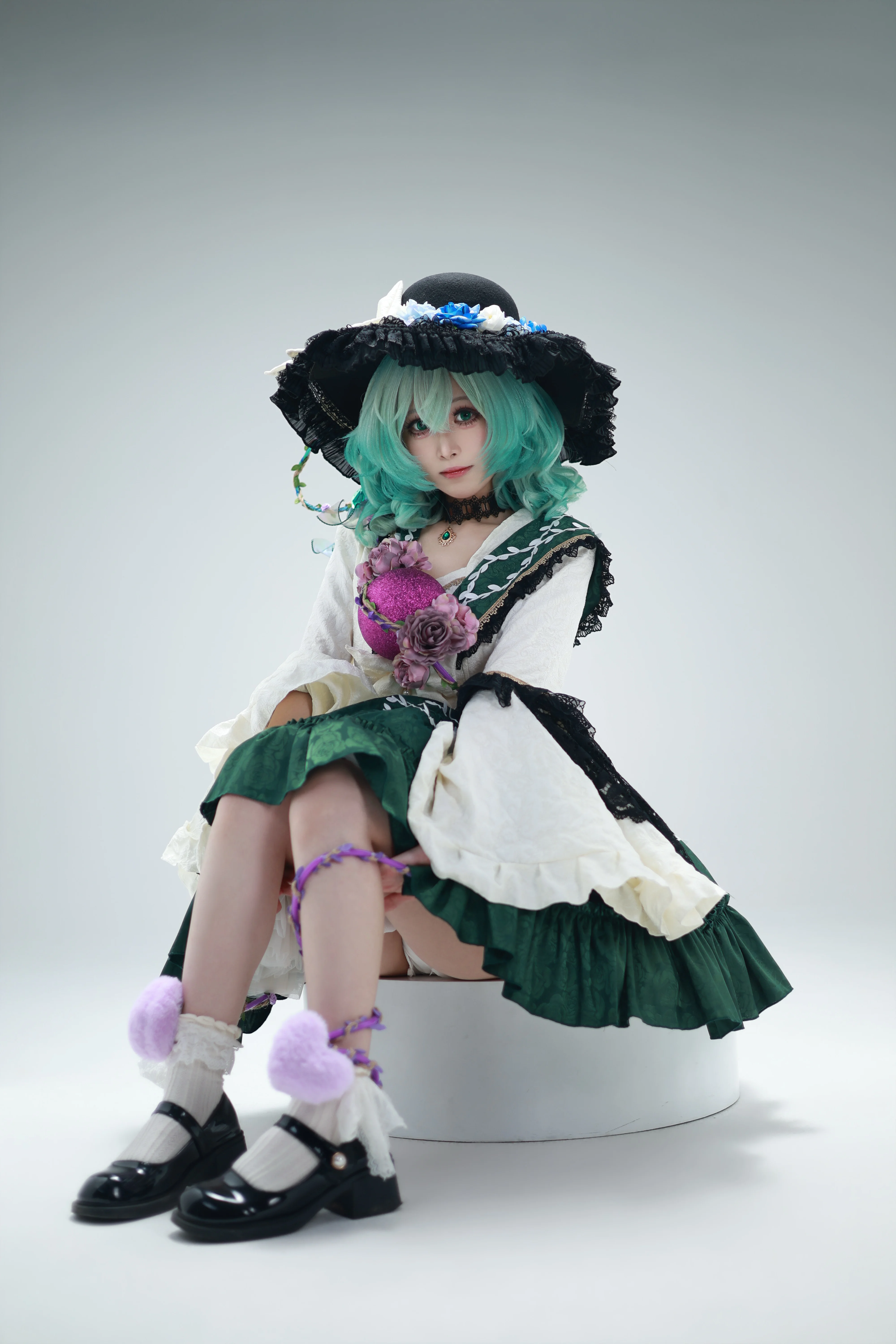 【古明地恋cos】东方project恋恋日的薄荷绿复古定格 - 第 5 张