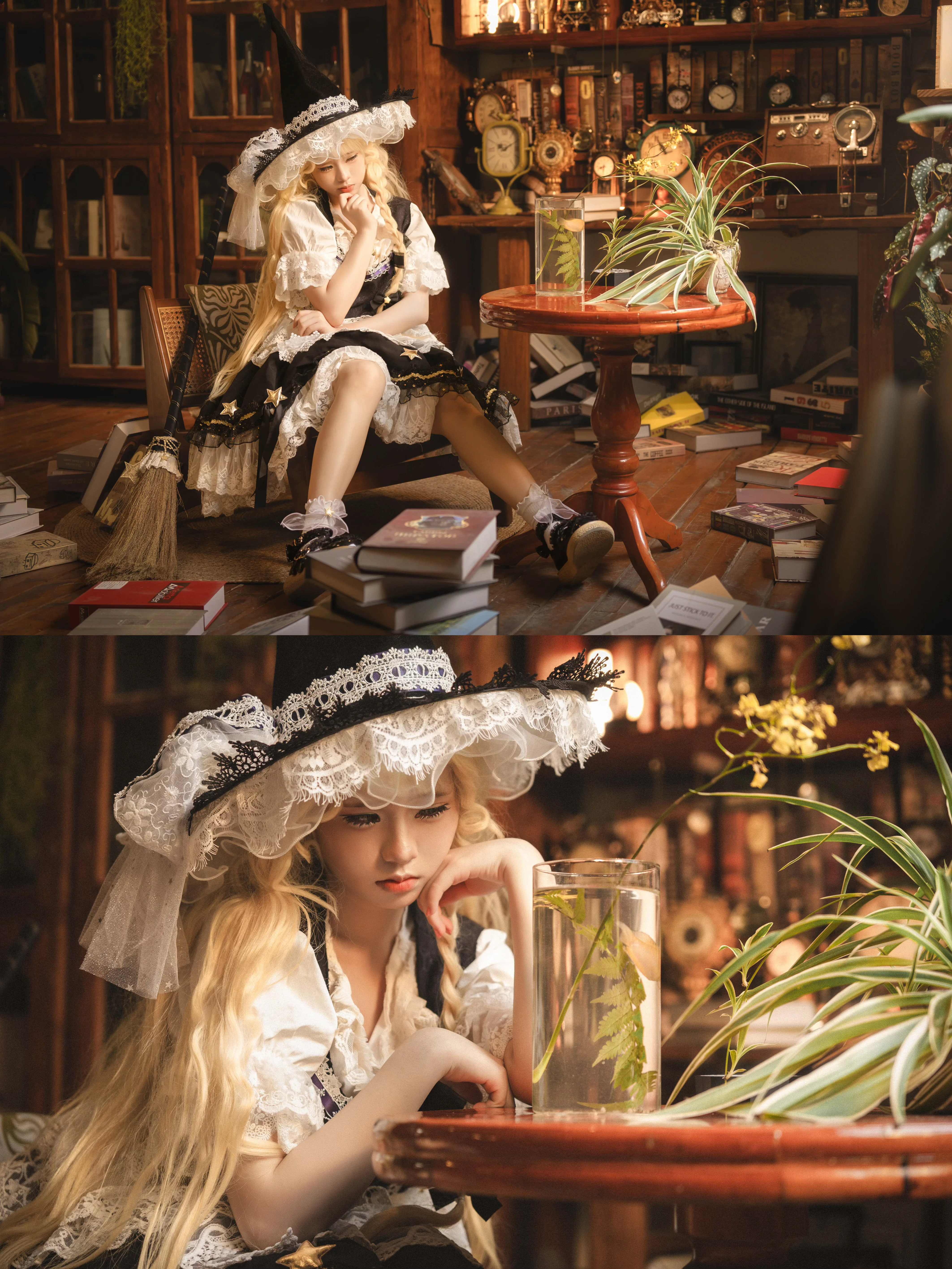 【雾雨魔理沙cos】阳光下的书房里，安静片刻 - 第 5 张