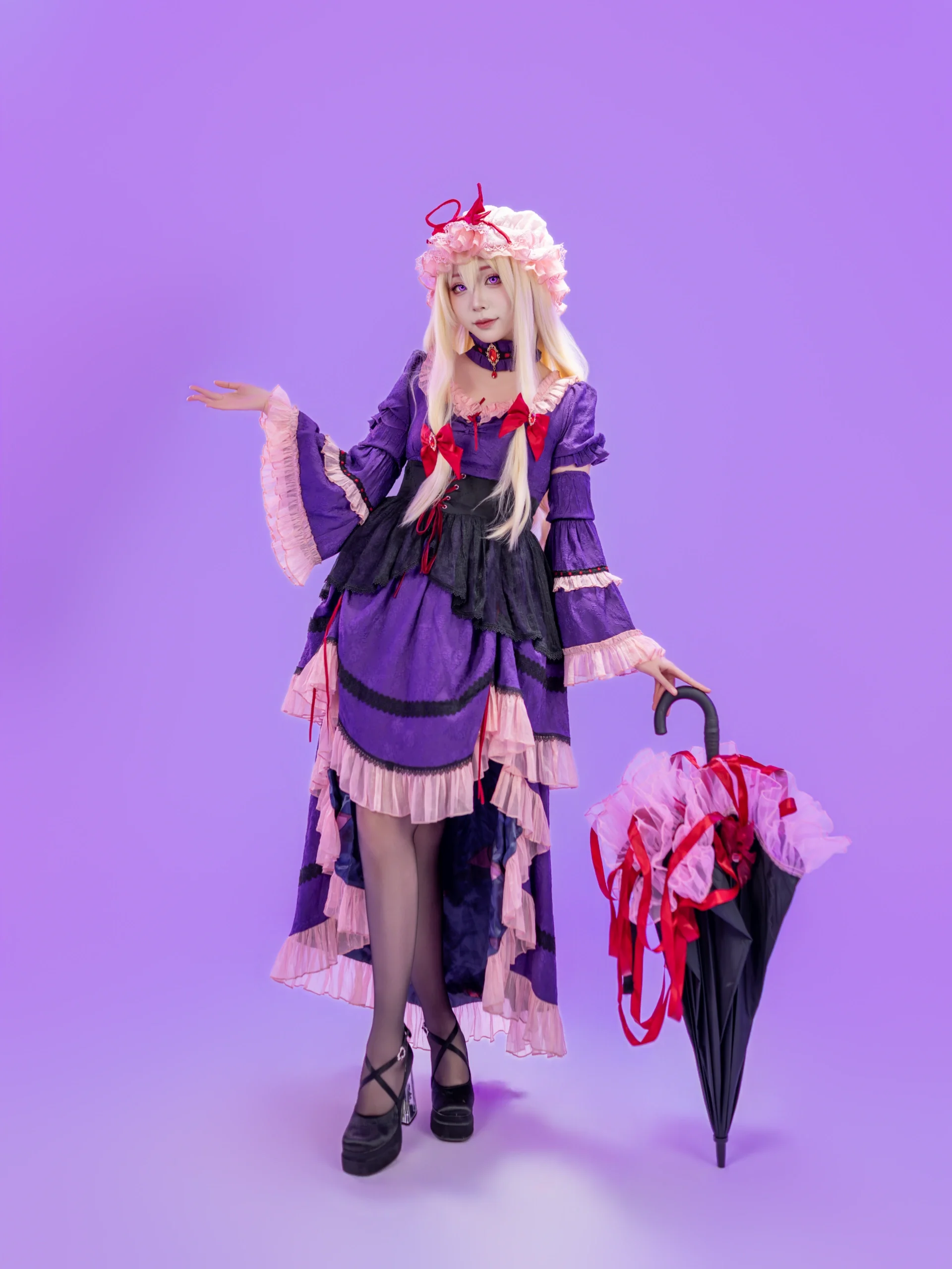 【八云紫cos】东方Project幻想乡的隙间之主，华丽二设风棚拍 - 第 1 张