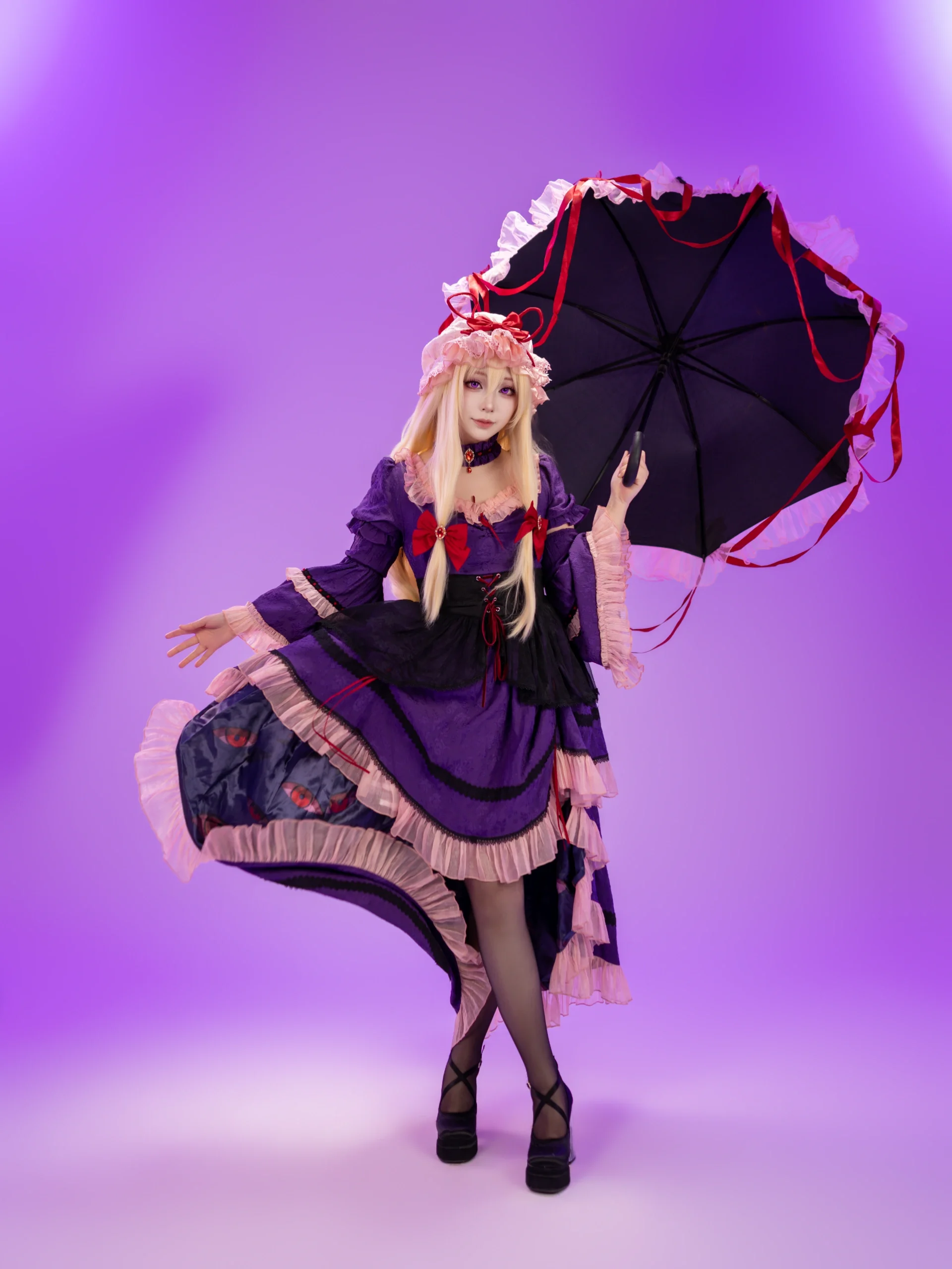 【八云紫cos】东方Project幻想乡的隙间之主，华丽二设风棚拍 - 第 5 张