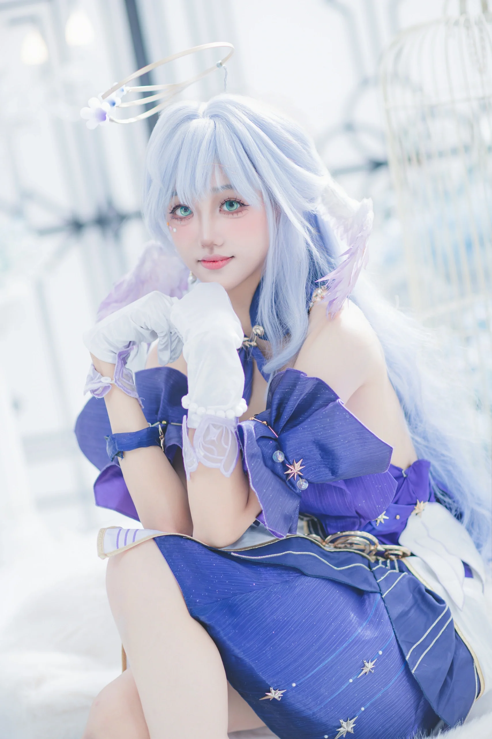 【爱莉cos】音乐会的超大裙摆，还有知更鸟黑化礼服，CICF见