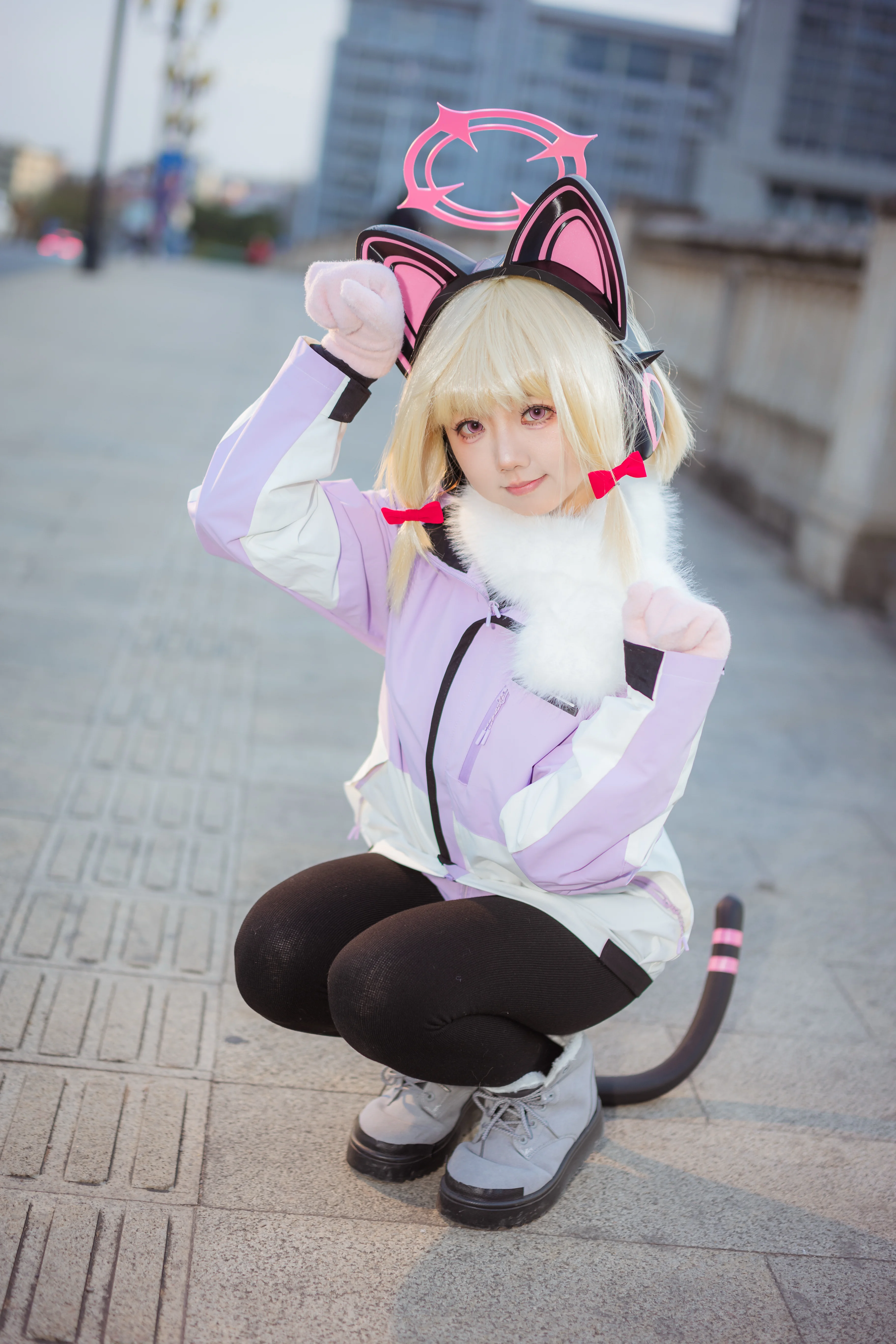 【才羽桃井cos】蔚蓝档案中的活力时刻，轻松记录广州漫展外景