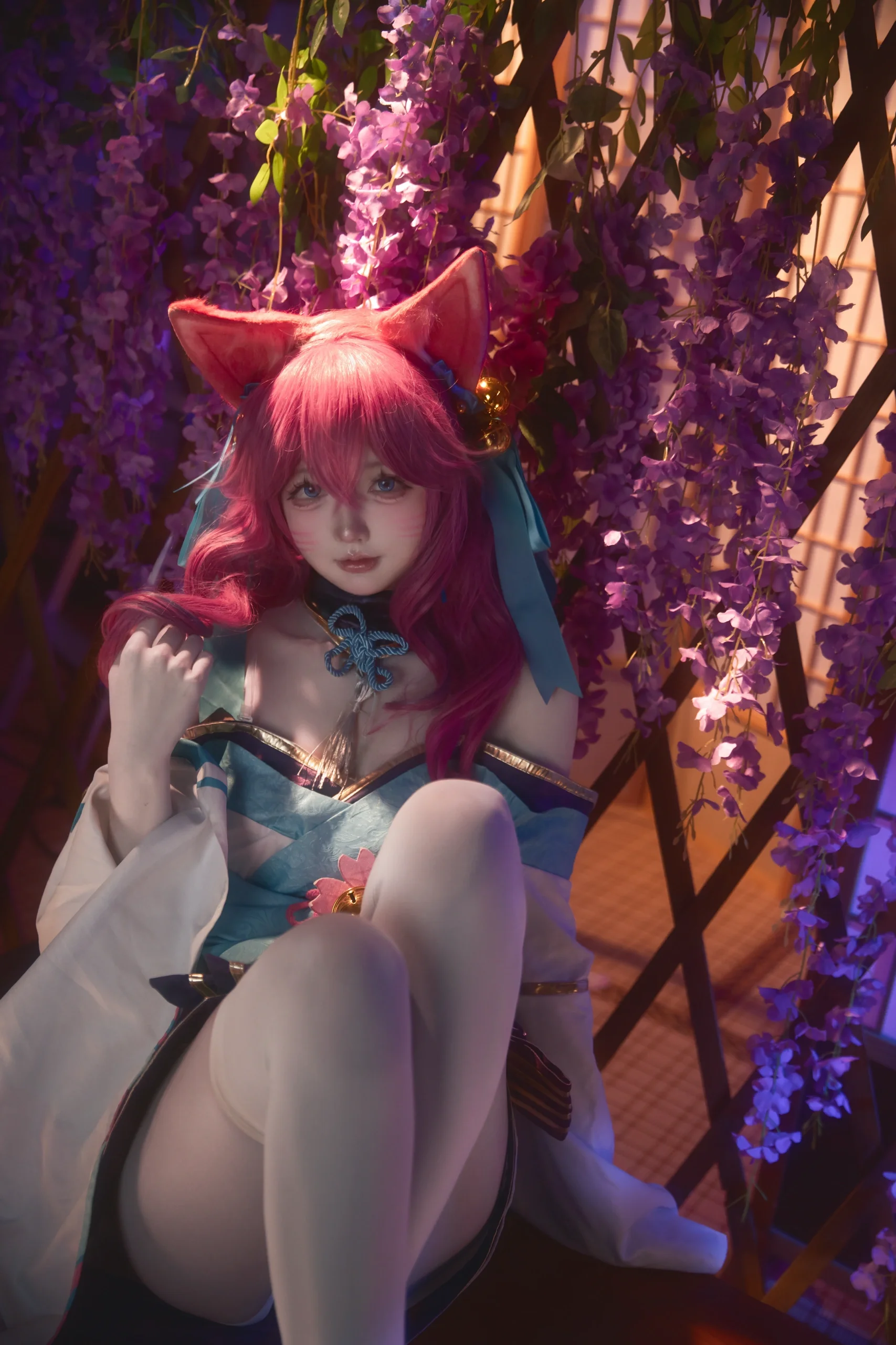 【阿狸cos】英雄联盟，紫藤花架下的狐妖少女 - 第 3 张