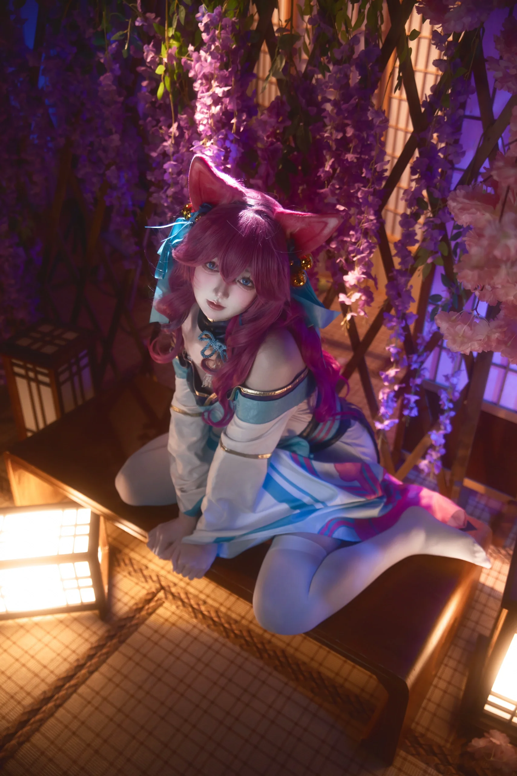 【阿狸cos】英雄联盟，紫藤花架下的狐妖少女 - 第 5 张