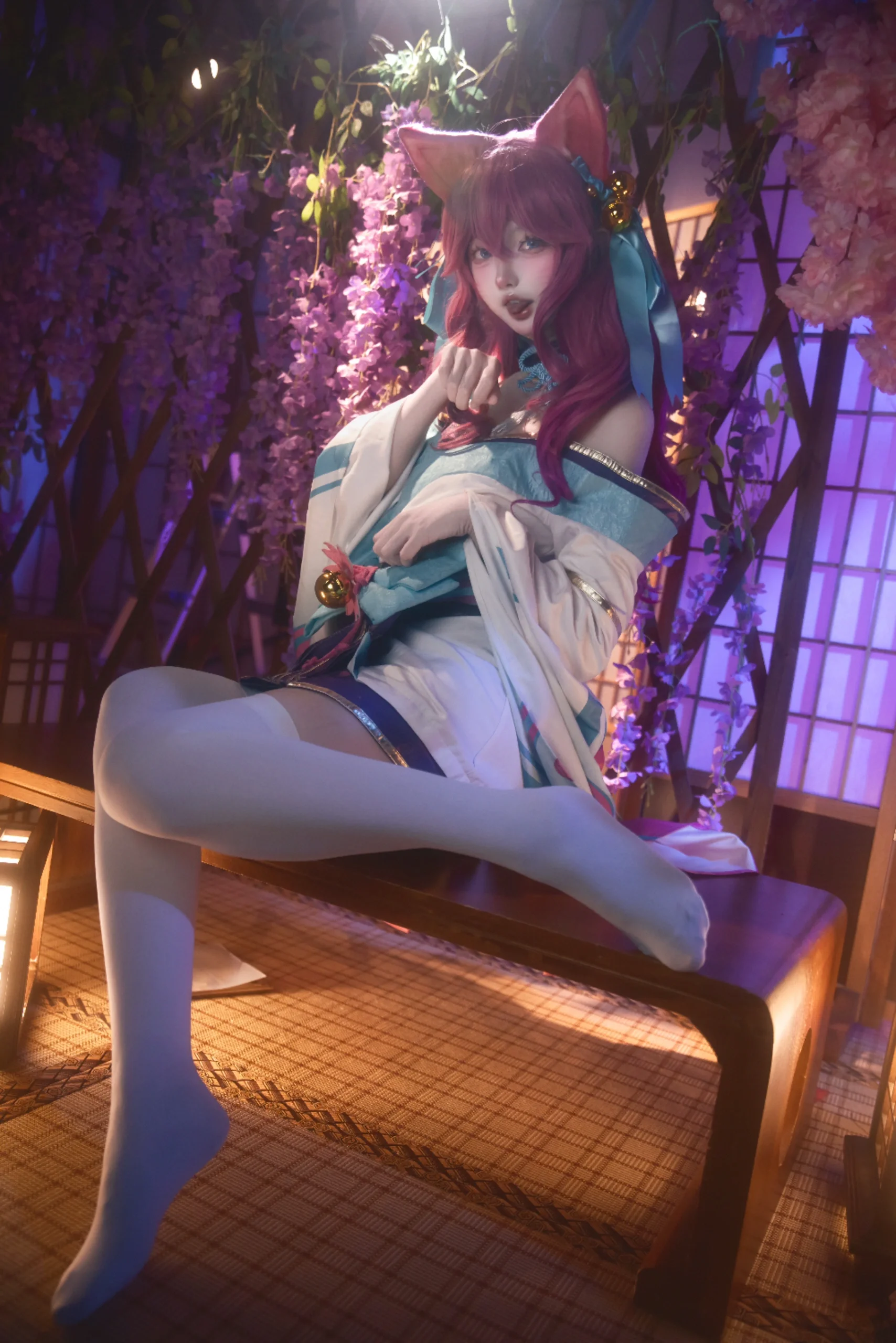 【阿狸cos】英雄联盟，紫藤花架下的狐妖少女 - 第 6 张