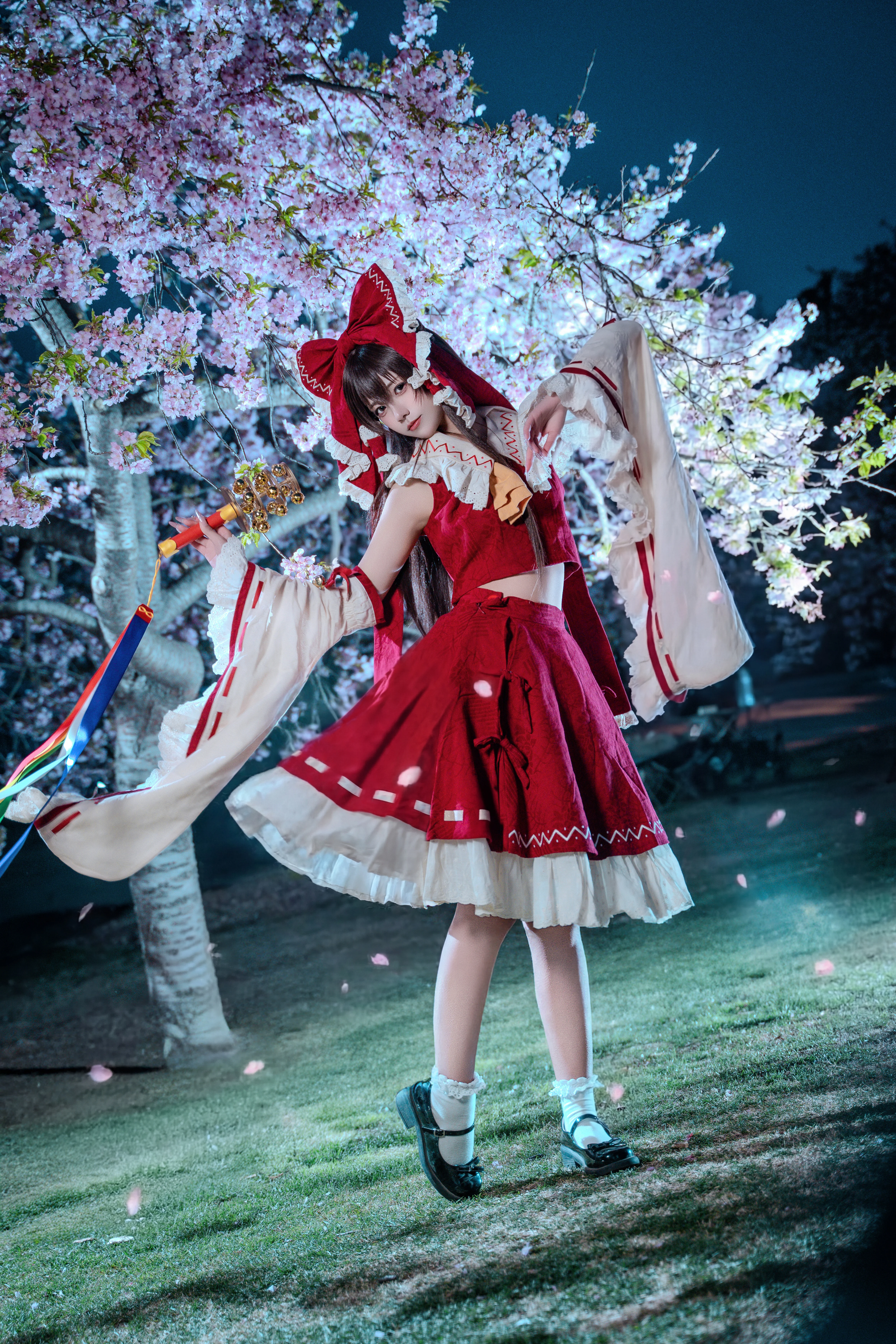 【博丽灵梦cos】东方poject的夜樱与神乐铃 - 第 3 张