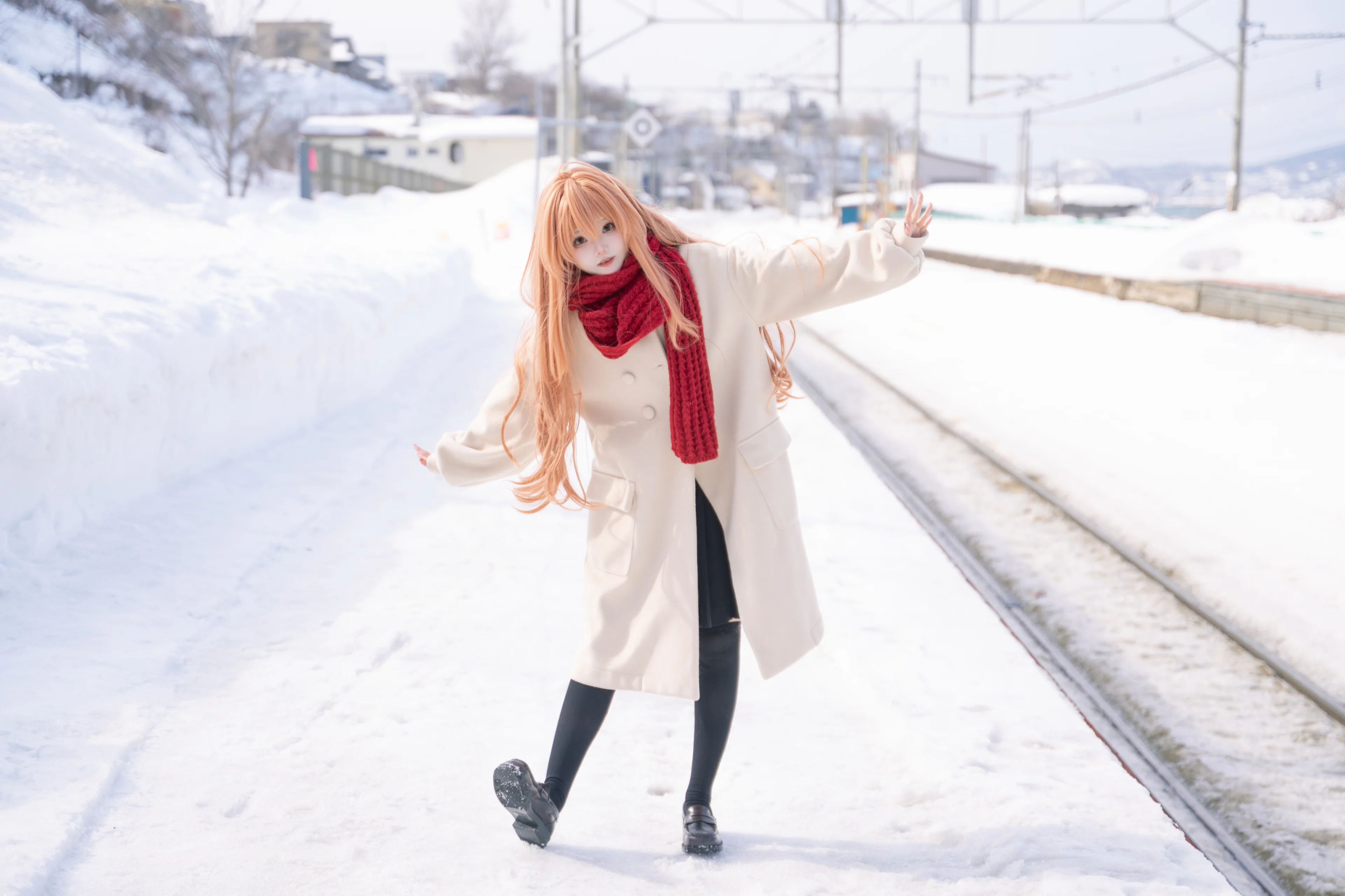 [Aisaka Taiga Cosplay] Toradora!'s Winter Station, the Palmtop Tiger in the Snow Country