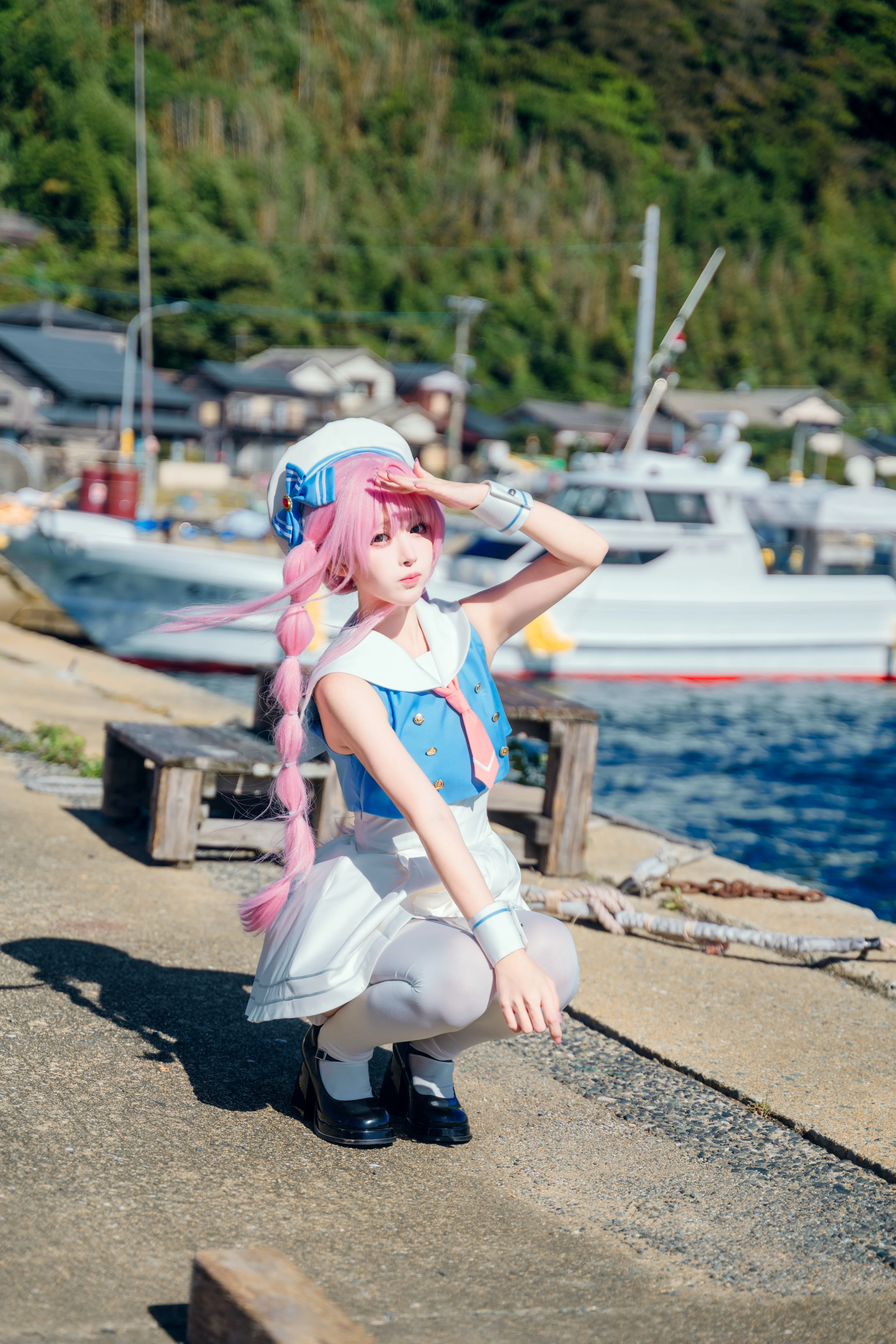 [Chihaya Anon Cosplay] Sailor Suit Adventure Brushed by the Sea Breeze: A BanG Dream! Location Shoot Log - Image 1